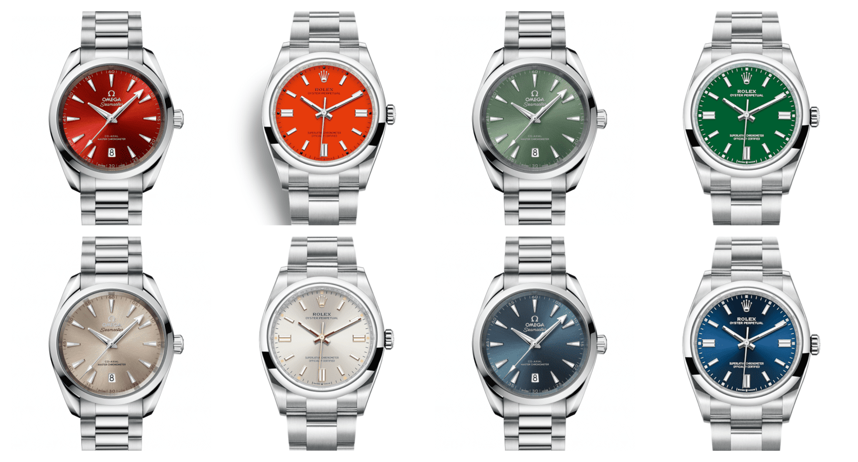 Omega aqua terra vs rolex oyster perpetual hotsell