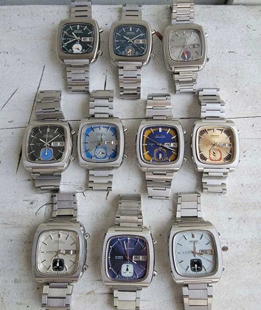 Disillusioned with the prices at auctions? Check out this full set of Seiko “Monaco” chronographs on this novel auction site