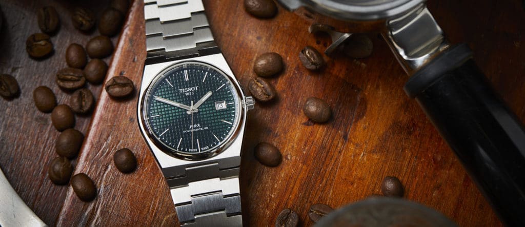 The Tissot PRX Powermatic 80 green offers a fresh take on this top value proposition