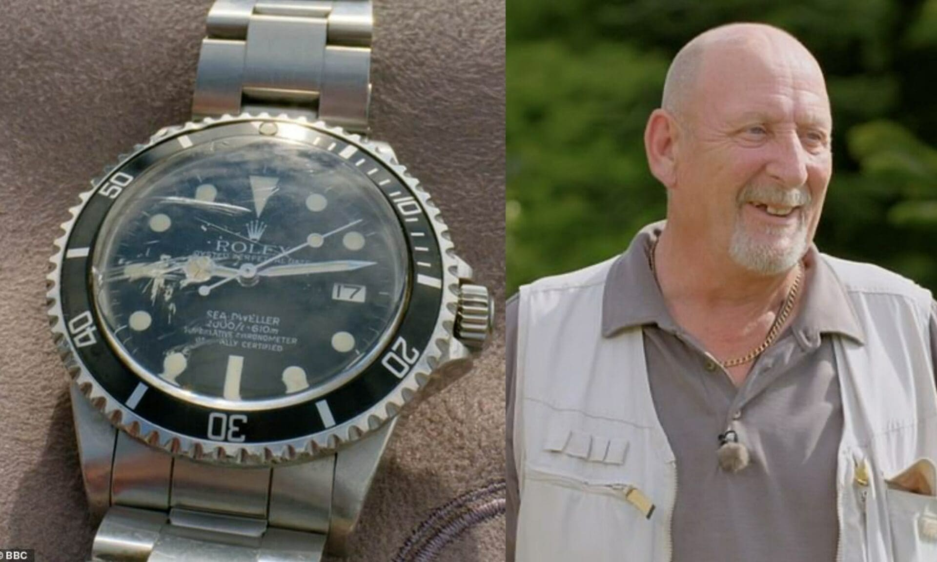 Rolex Sea-Dweller badly scratched in a cycling accident gets shock valuation on the Antiques Roadshow