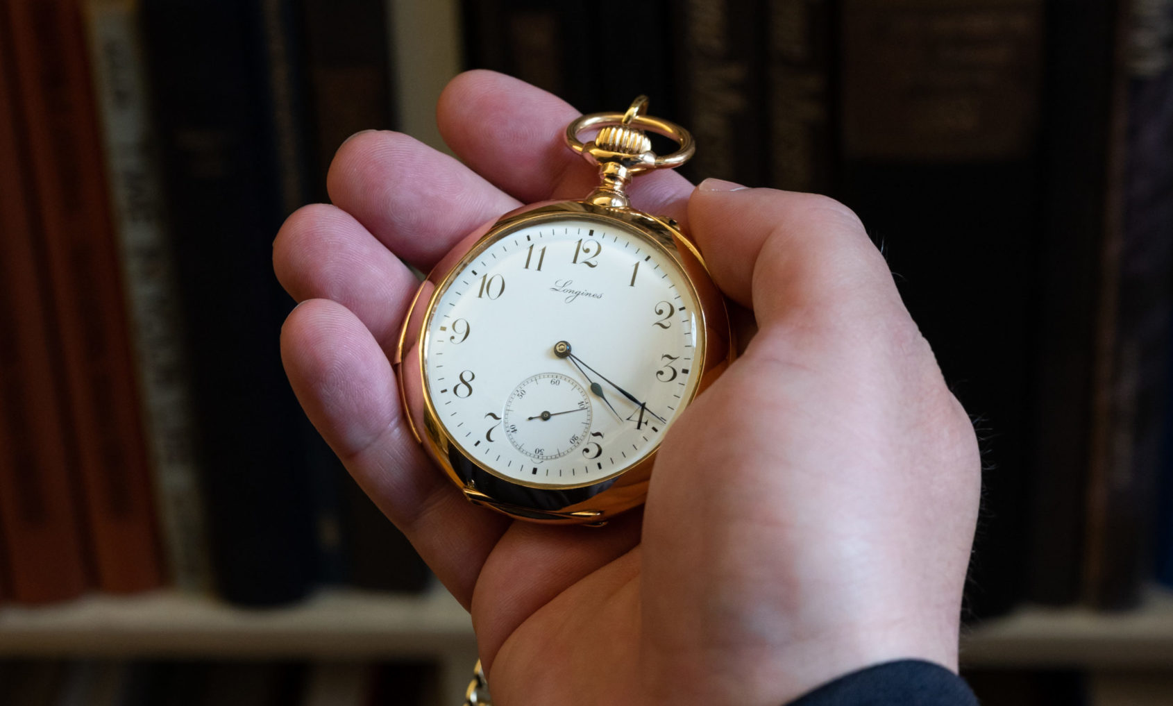 Railroad Pocket Watch, analog, with chain & clip - Market Street Railway