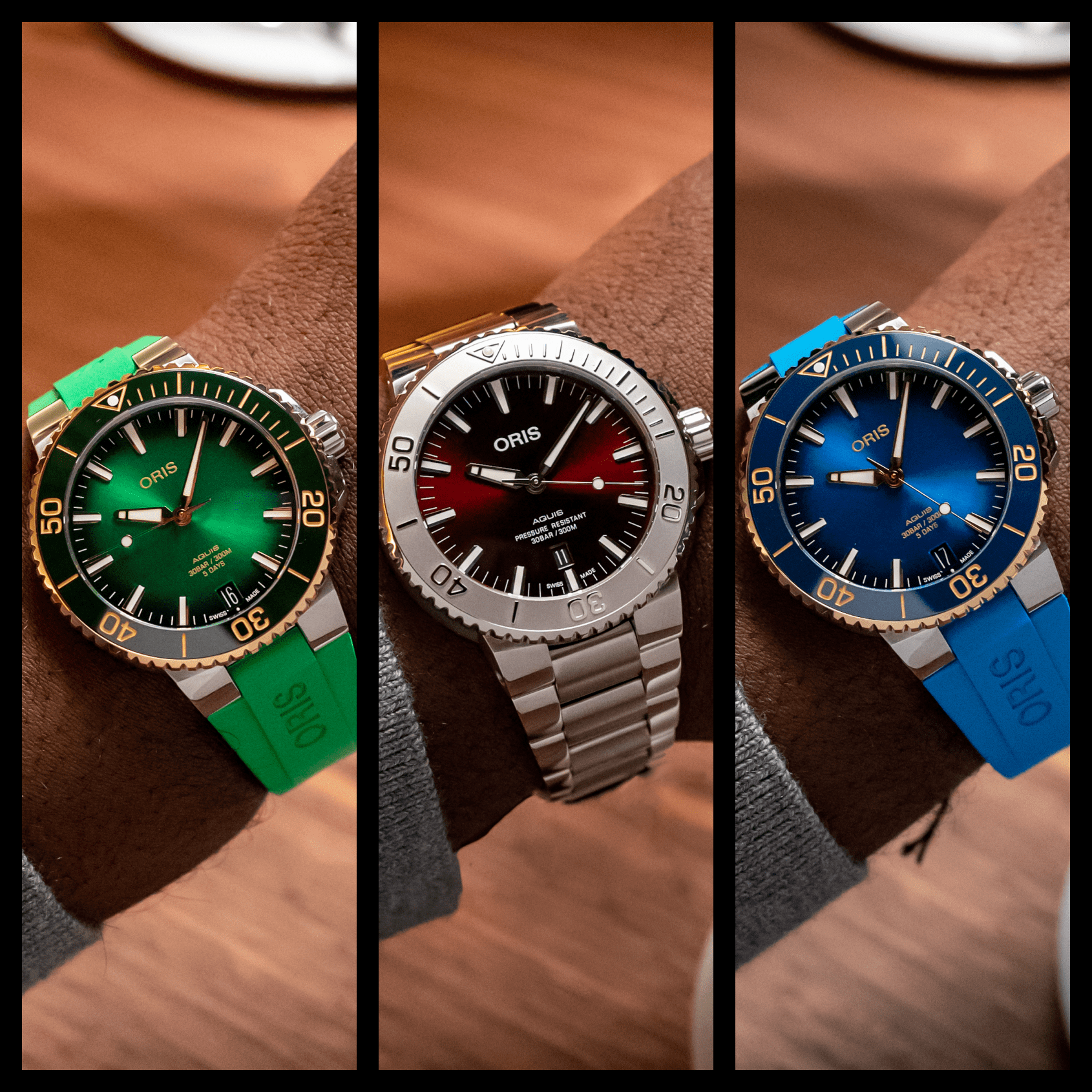 INTRODUCING: Oris launches its largest cherry Aquis yet alongside a duo of subtly two-toned calibre 400 driven divers (live shots)