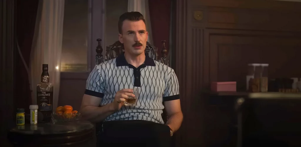 Forget the dodgy moustache, Chris Evans sports an intriguing watch in The Gray Man