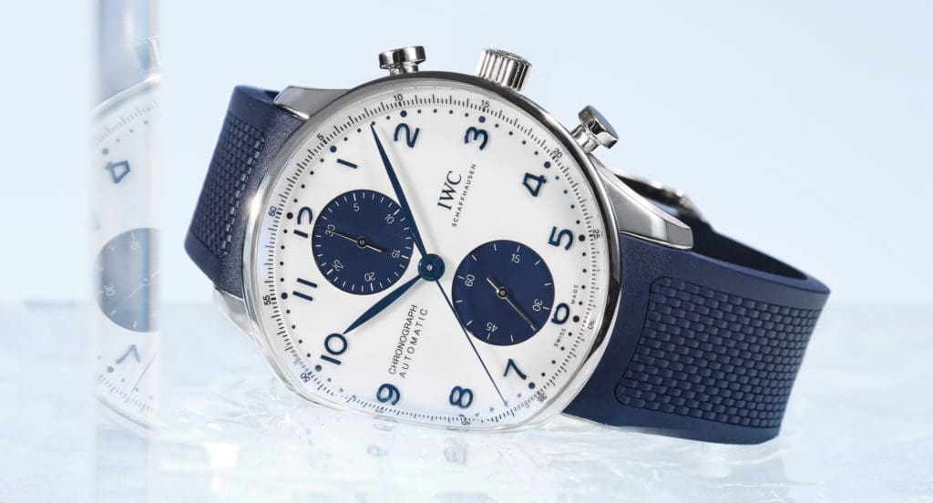 INTRODUCING: The IWC Portugeiser Automatic and Chronograph in white and blue