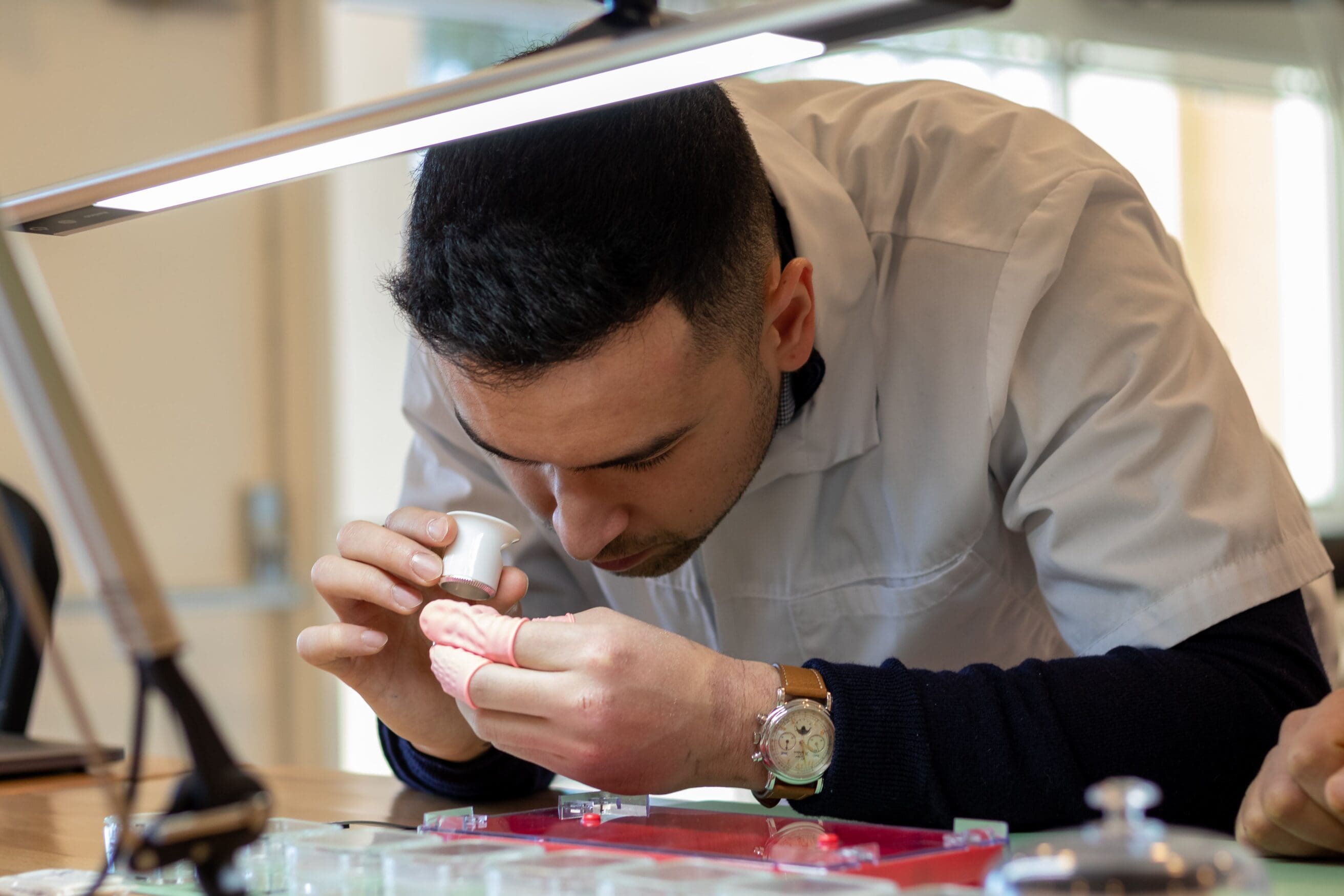 andrew waldan with tiffany chronograph wrist