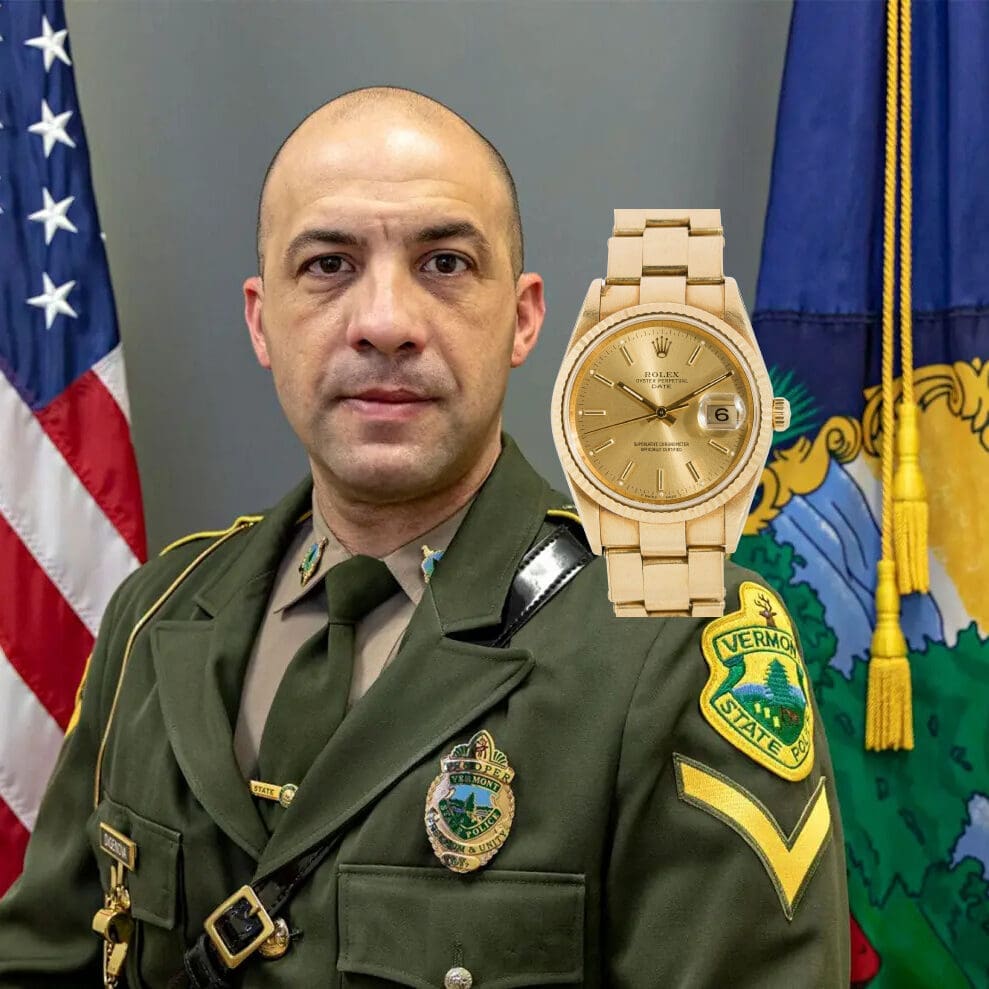 Vermont state trooper allegedly stole a Rolex watch from evidence room