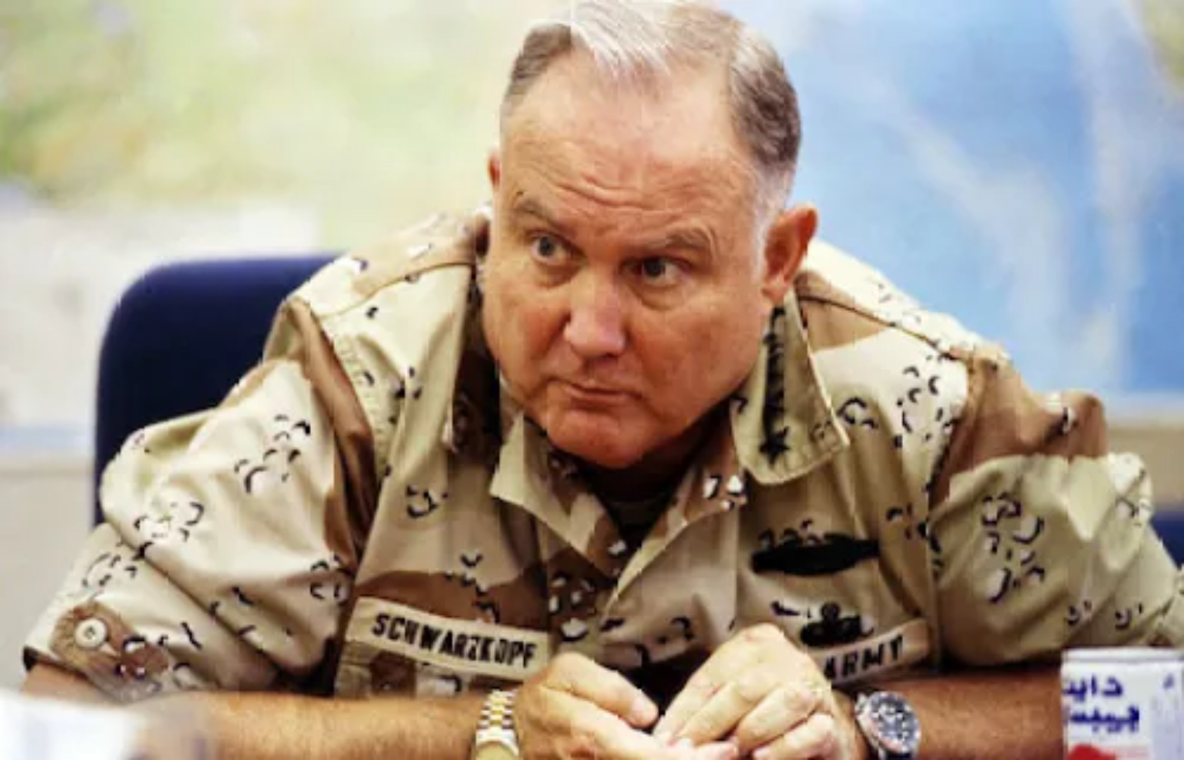 General Norman Schwarzkopf double wristing