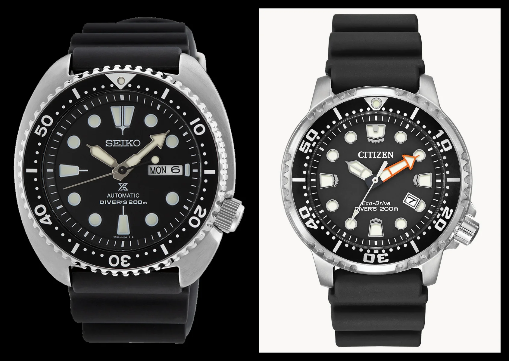 film kwaadheid de vrije loop geven Paard VERSUS: The Seiko Prospex Turtle takes on the Citizen Promaster Dive for  entry-level underwater supremacy - Time and Tide Watches