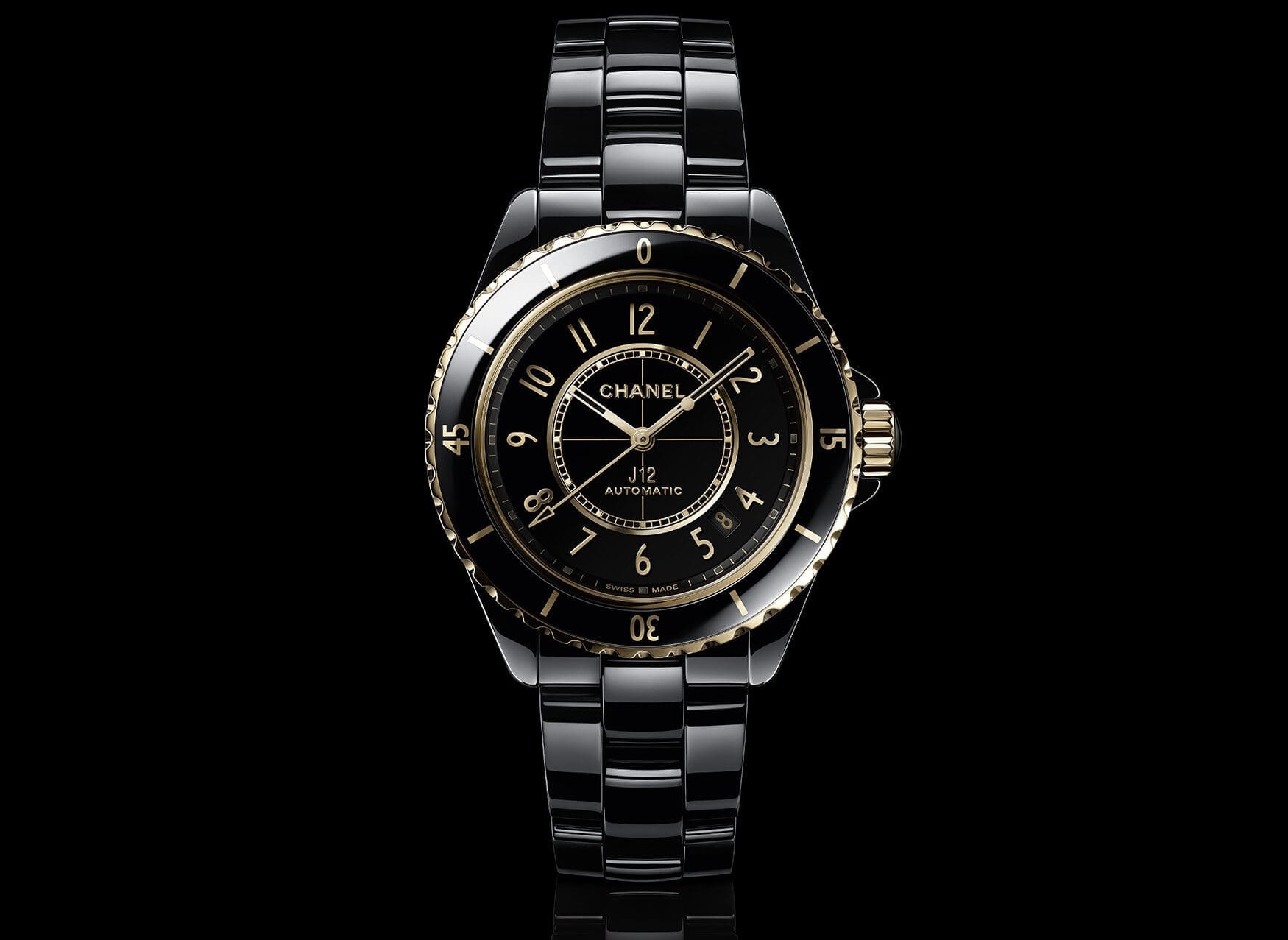 chanel j12 black rose gold watch