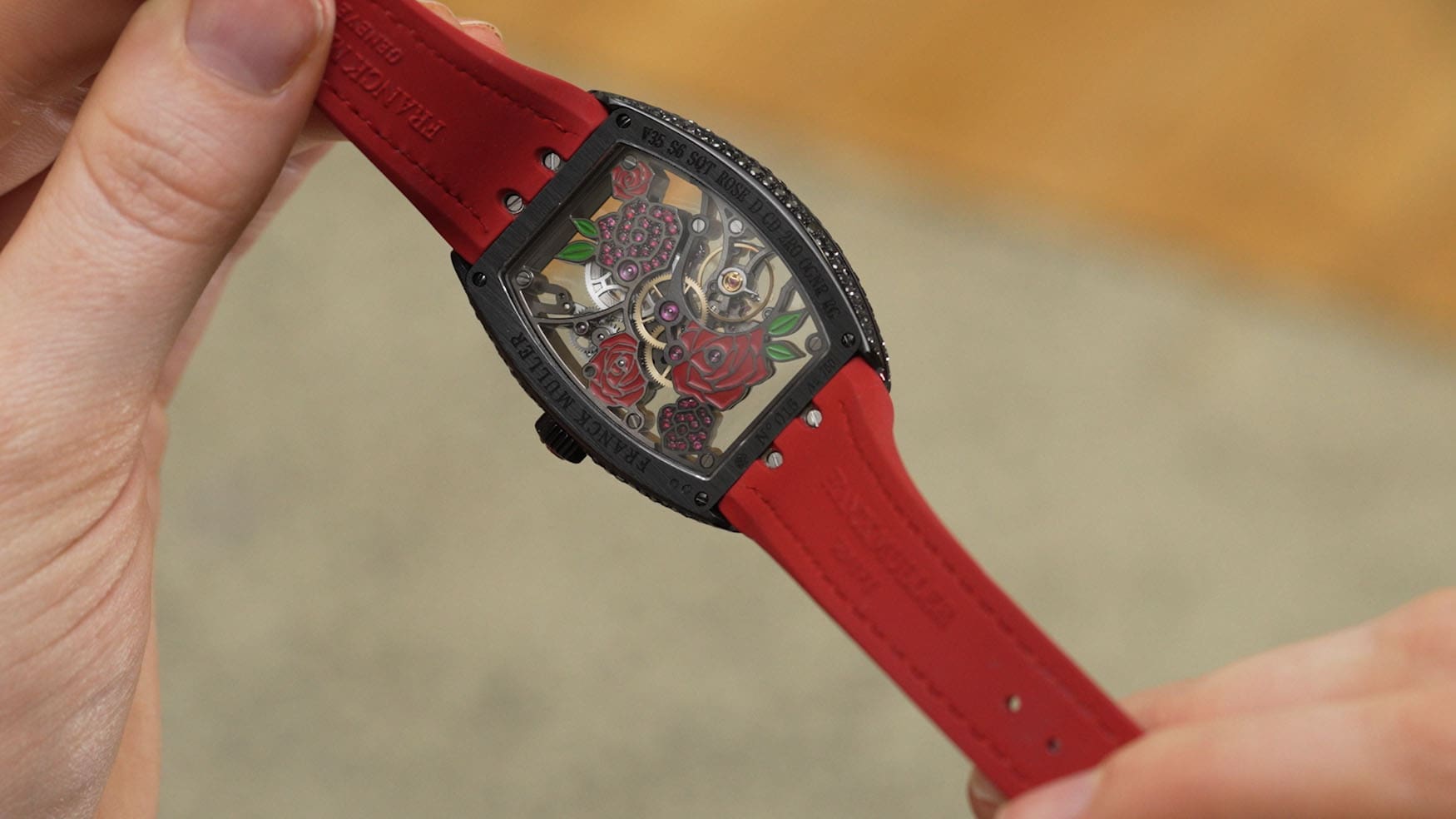 VIDEO The Franck Muller Vanguard Rose Skeleton Black Diamond is a