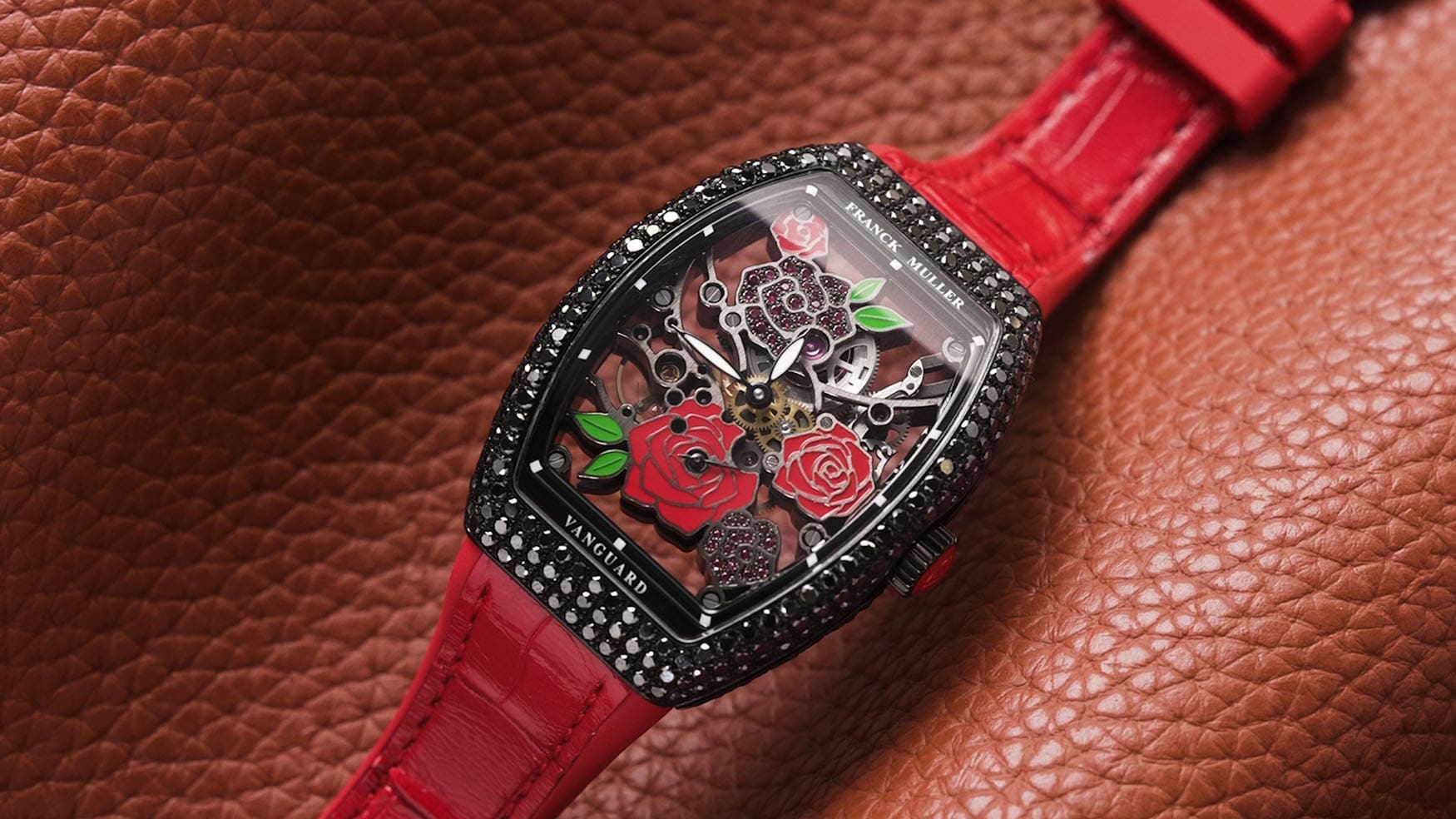 VIDEO The Franck Muller Vanguard Rose Skeleton Black Diamond