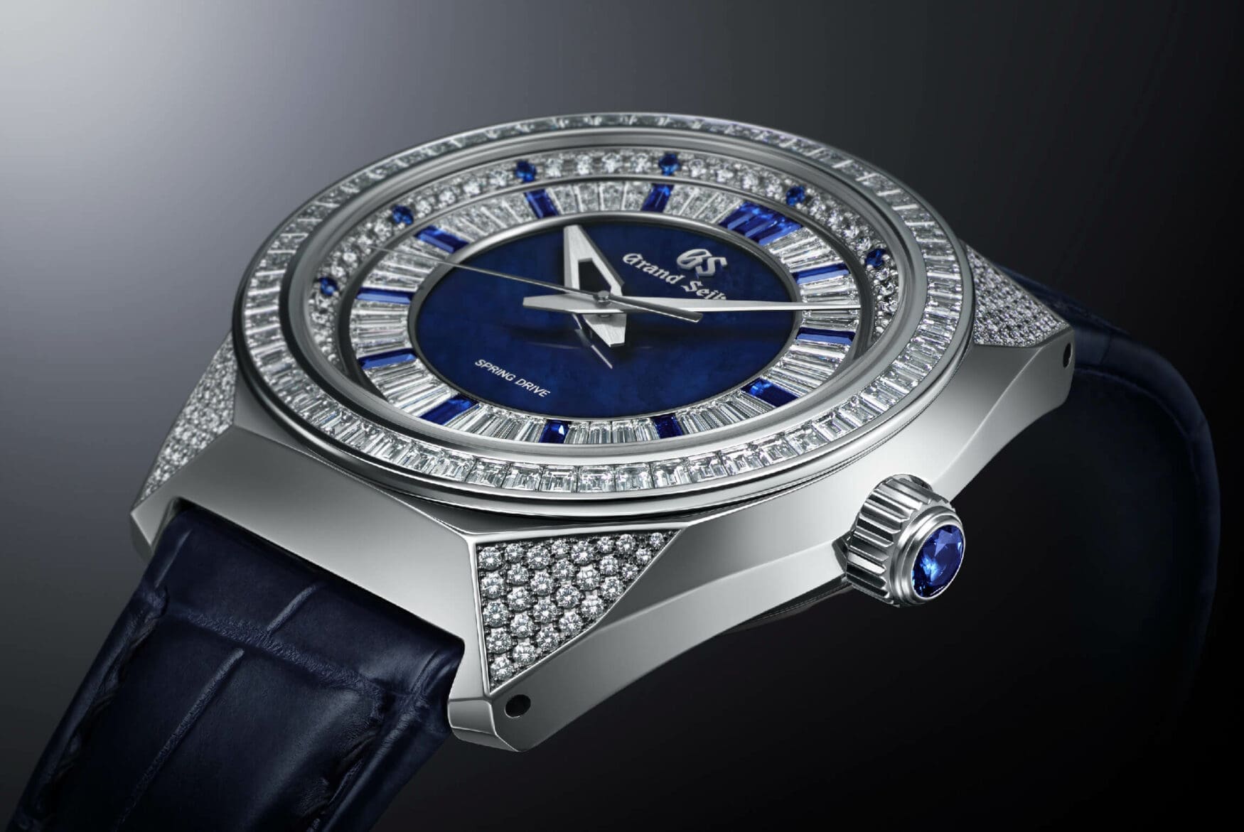 The Grand Seiko SBGD213 roars with hand-set diamonds and blue sapphires -  Time and Tide Watches