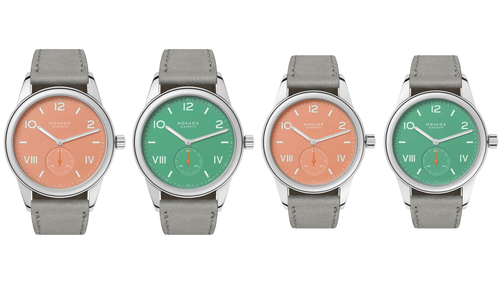 INTRODUCING: The Nomos Club Campus Electric Green and Cream Coral