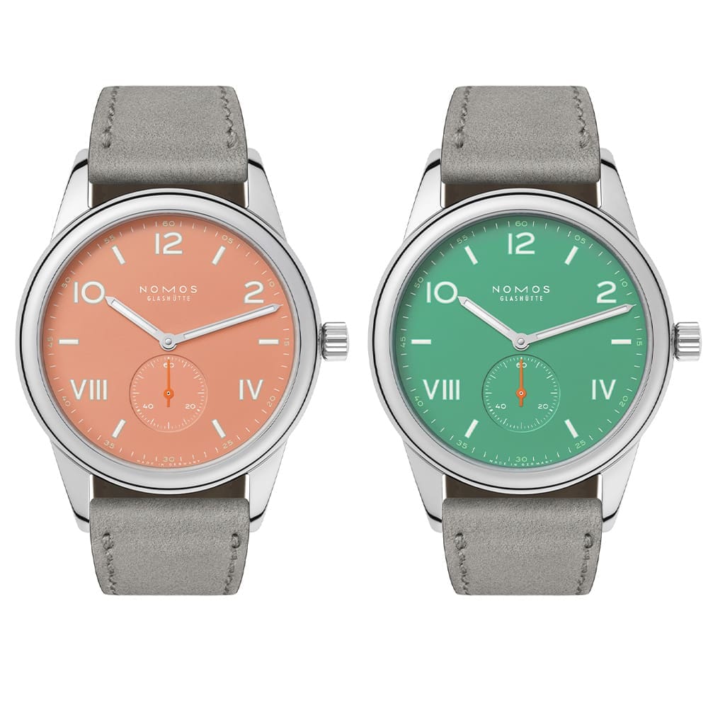 INTRODUCING: The Nomos Club Campus Electric Green and Cream Coral