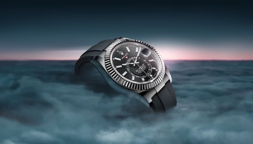 rolex-sky-dweller-black-dial-oysterflex