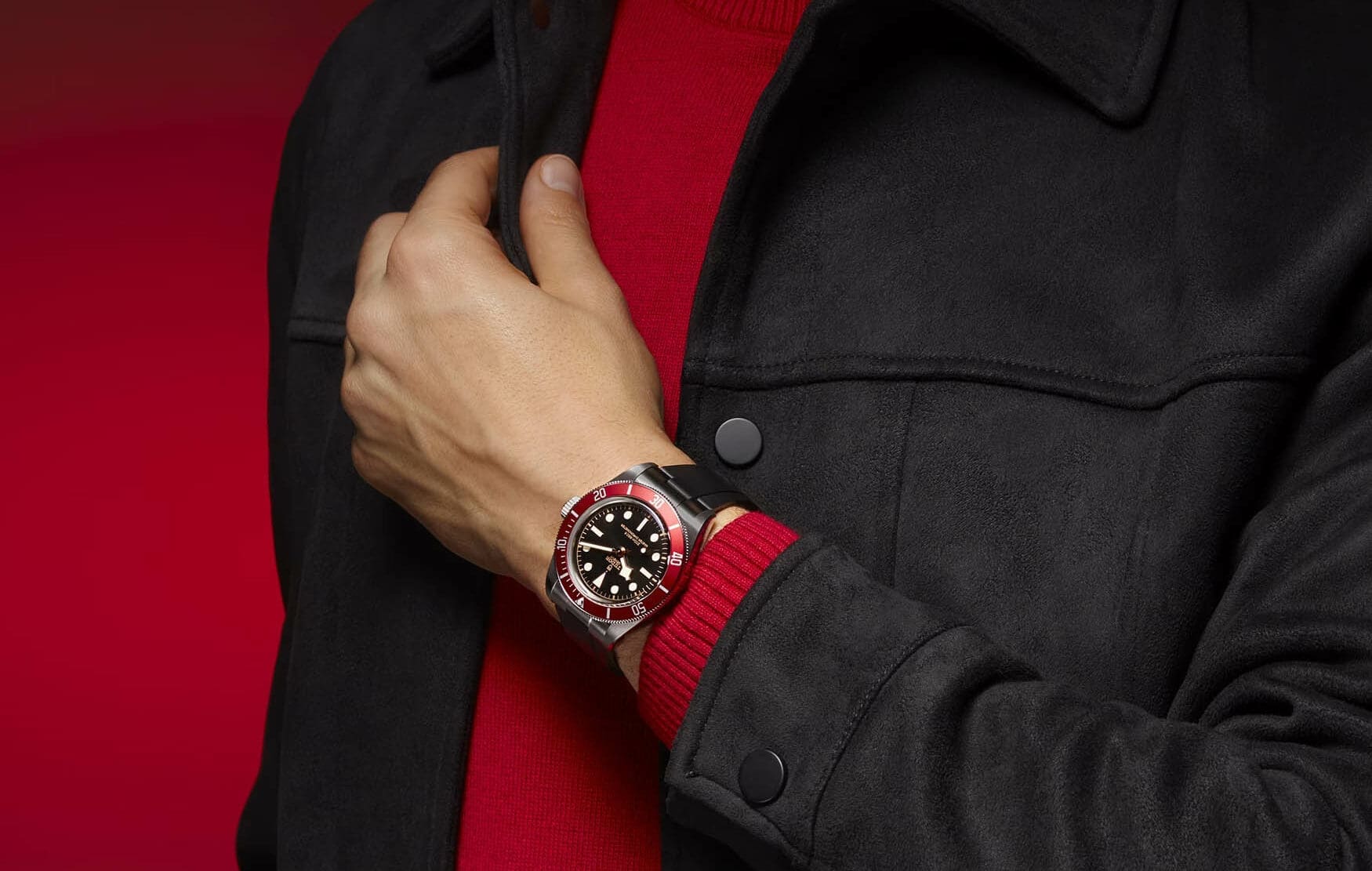 The new Tudor Black Bay in burgundy sports a Jubilee style bracelet