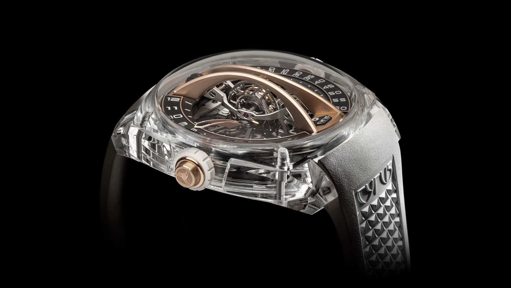 The Cyrus Klepcys Vertical Tourbillon Sapphire is a unique watch inspired by Leonardo Da Vinci