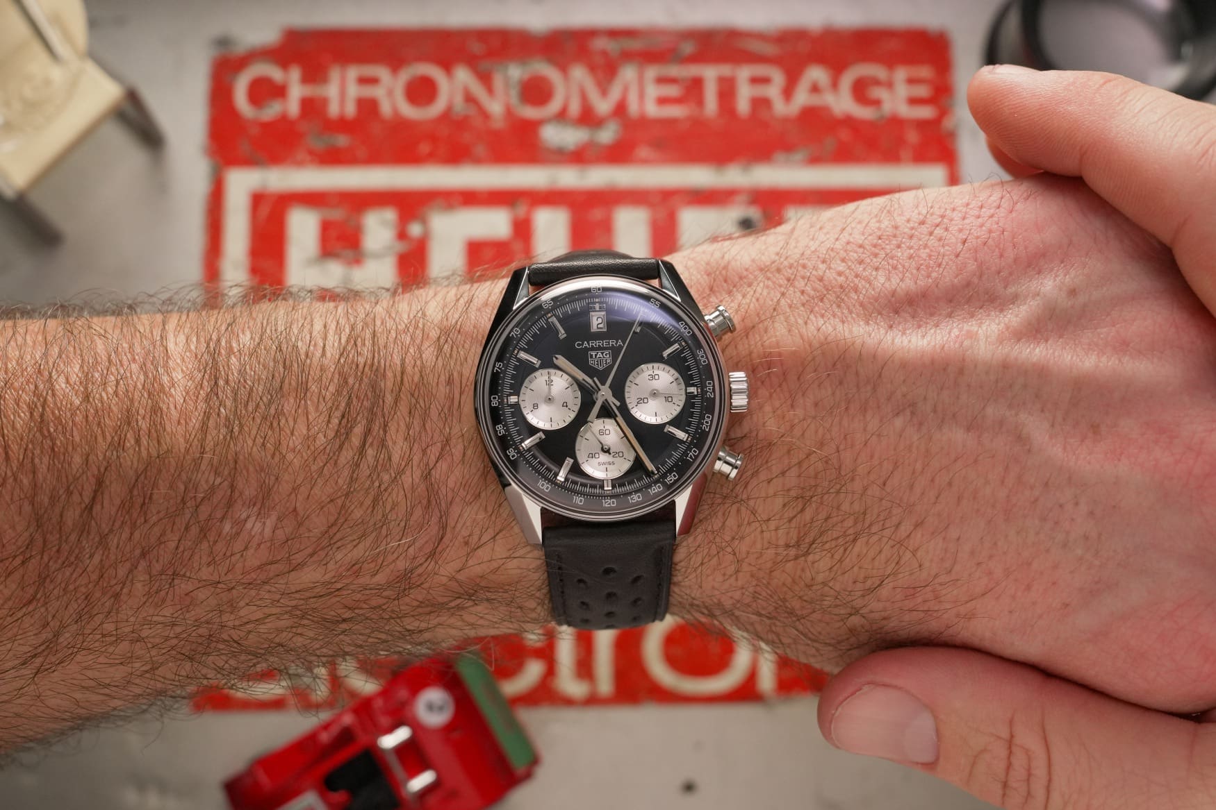 TAG Heuer Carrera Chronograph 39mm Glassbox black dial
