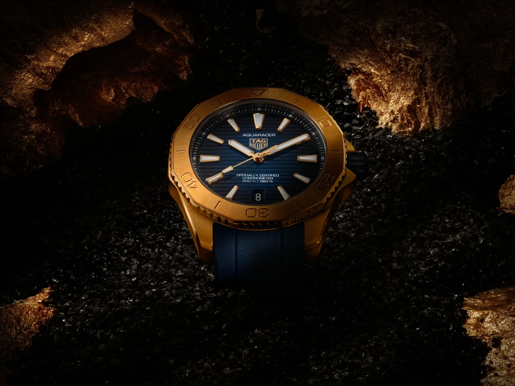 The TAG Heuer Aquaracer goes for gold