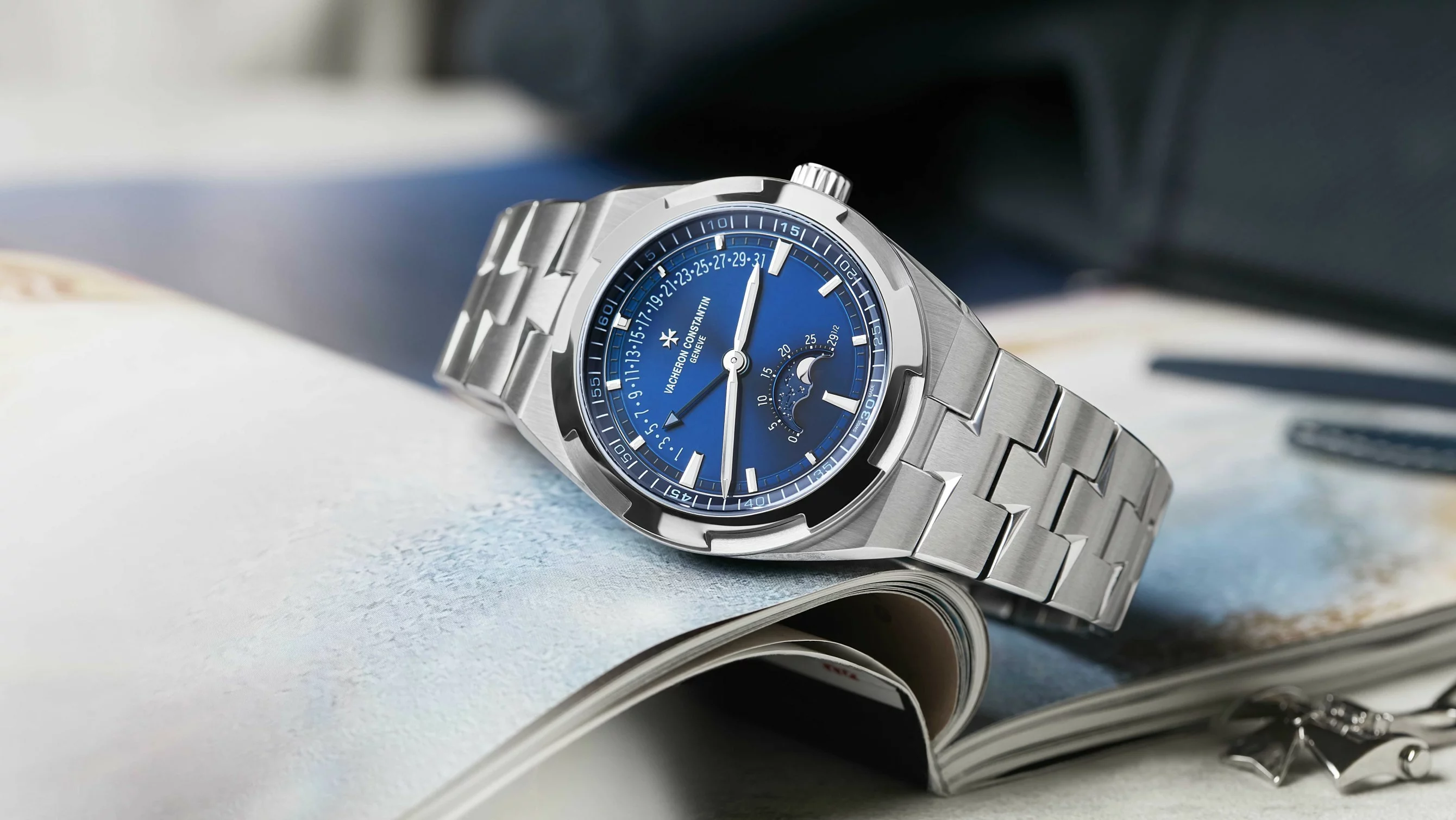 The Vacheron Constantin Overseas Moon Phase Retrograde Date - Time and Tide Watches