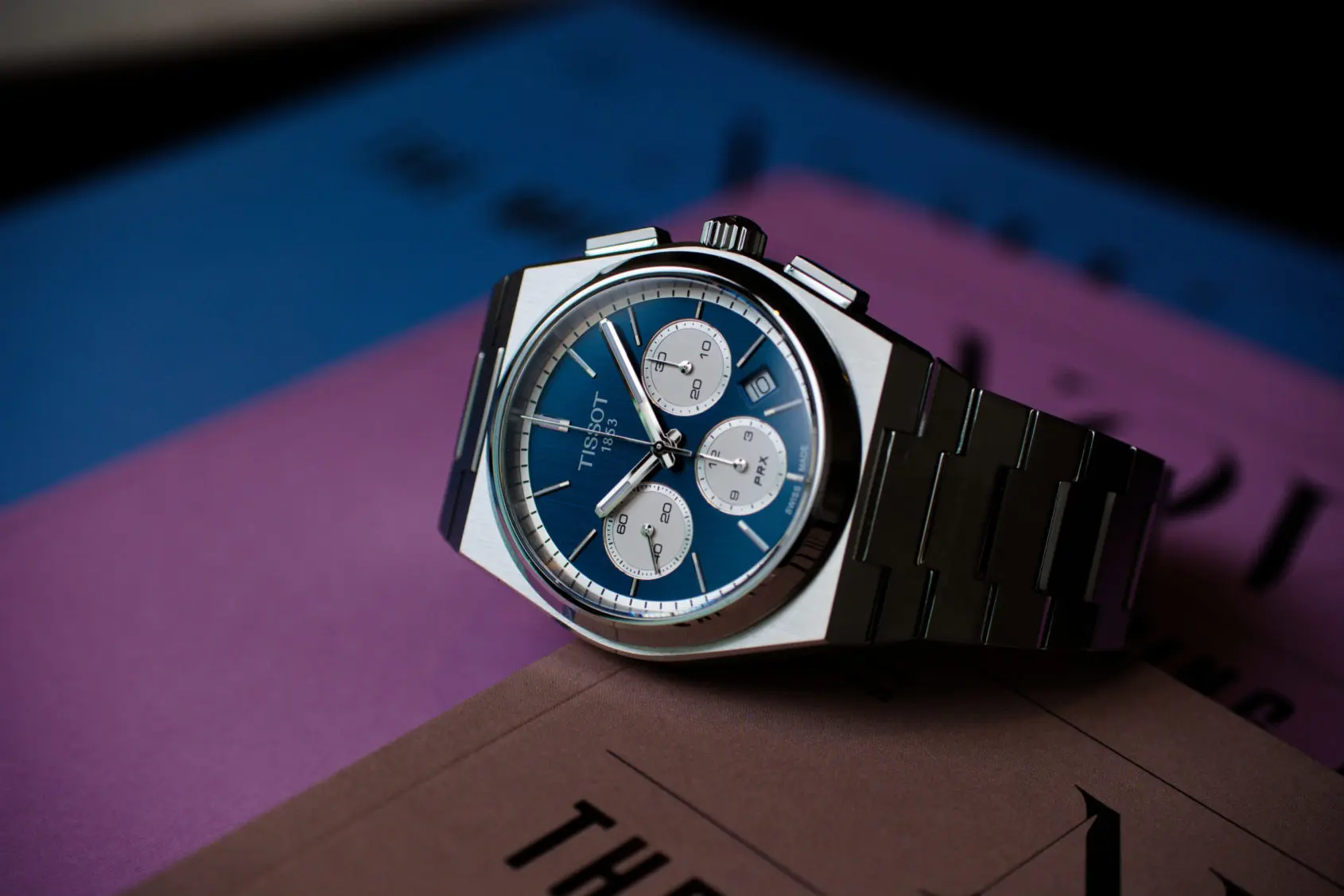 tissot prx chronograph blue dial