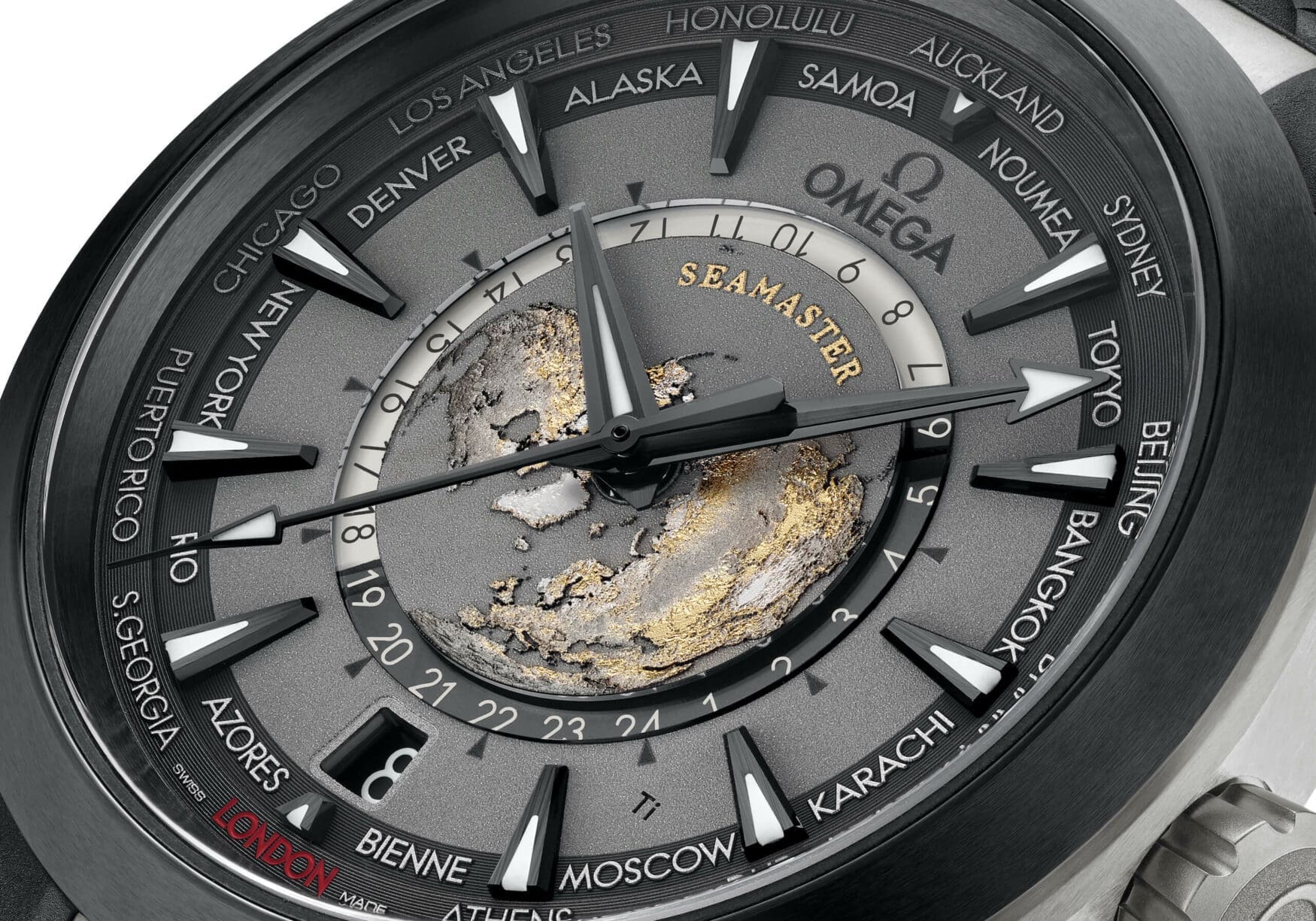 Omega revisits the Seamaster Aqua Terra Worldtimer with new titanium and steel models with coloured ceramic bezels