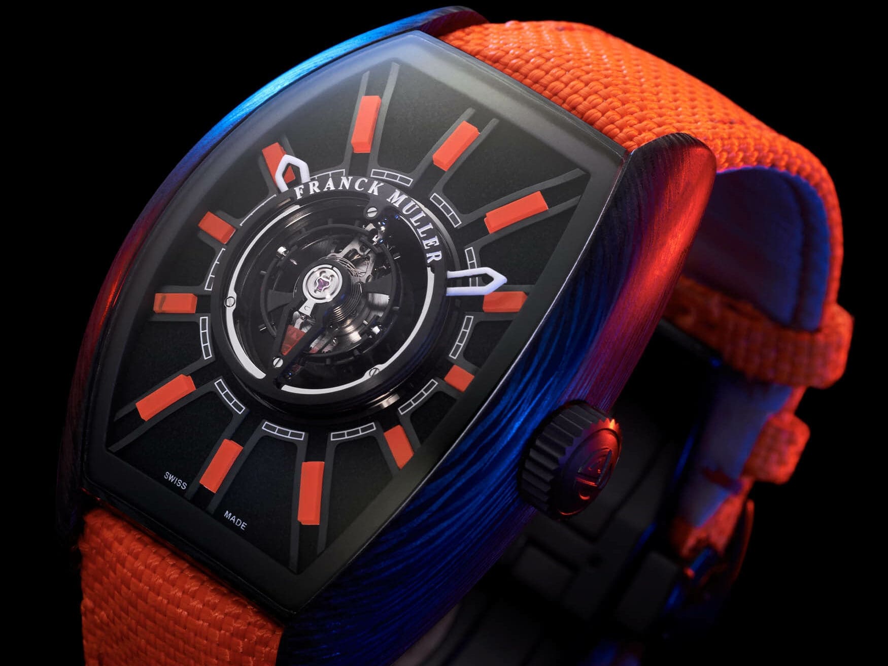 The Franck Muller Grand Central Tourbillon Flash brings a sporty