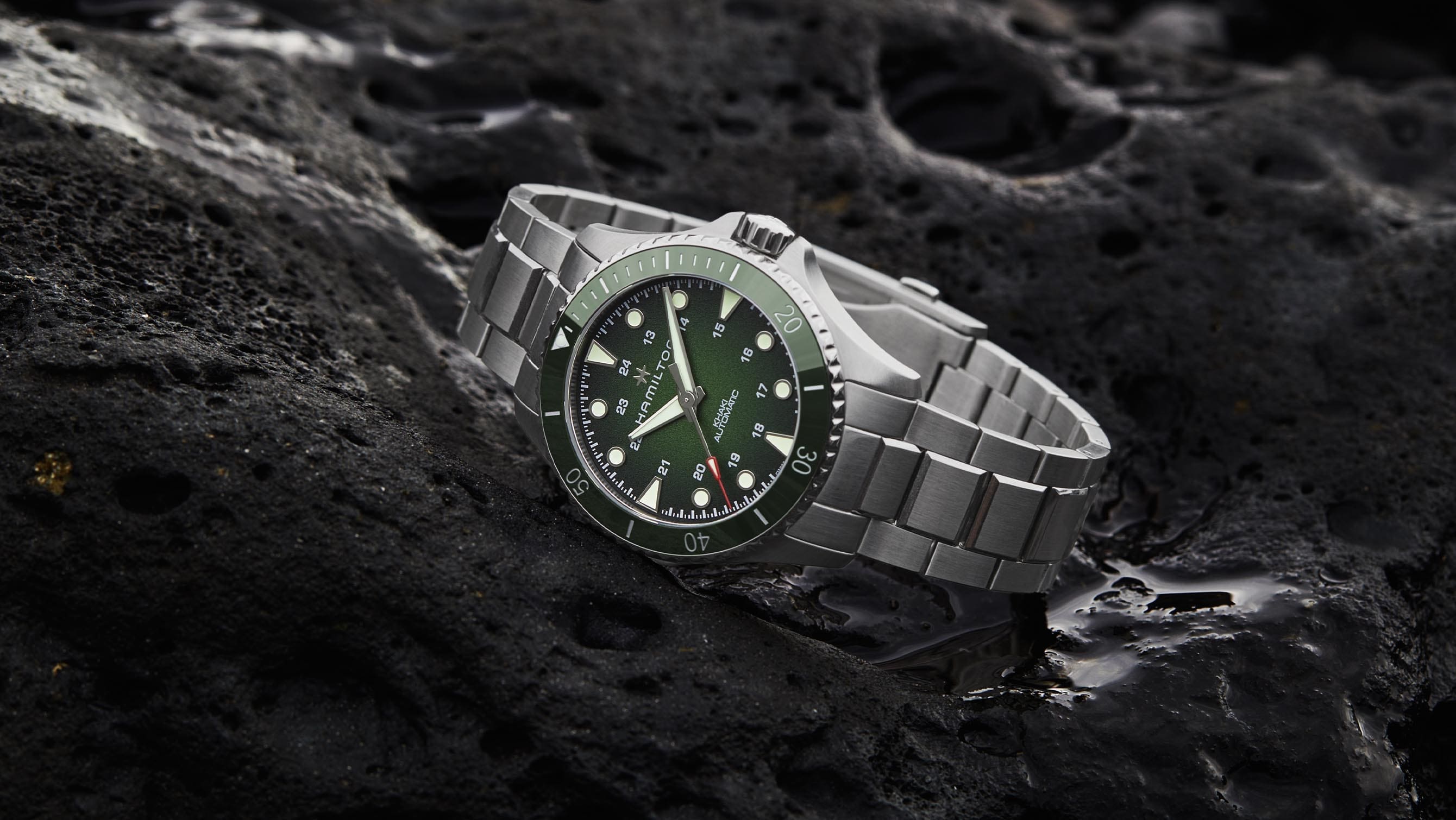 New Hamilton Khaki Navy Scuba watches come in one green colour, but two ...