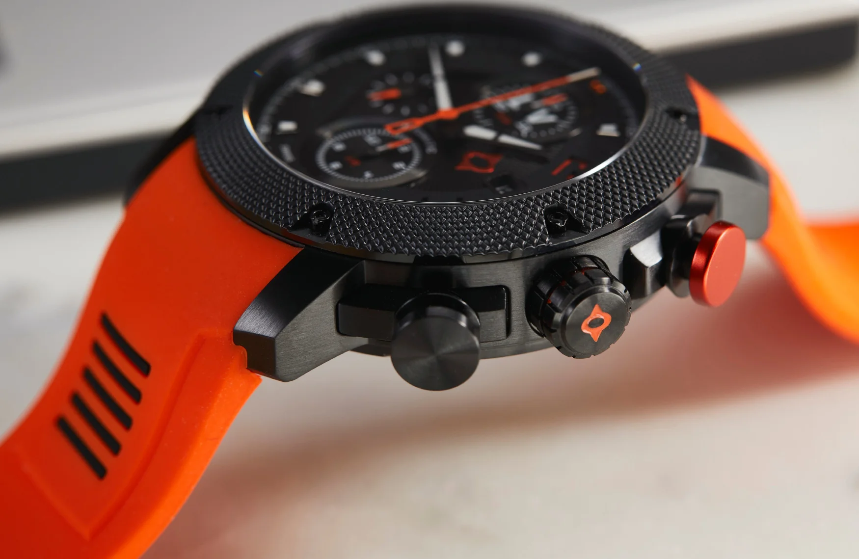 Montre Automatique Liv GX1-A - Cadran Bleu, Boîtier Orange, étanche 100m, Occasion Avec Boîte
