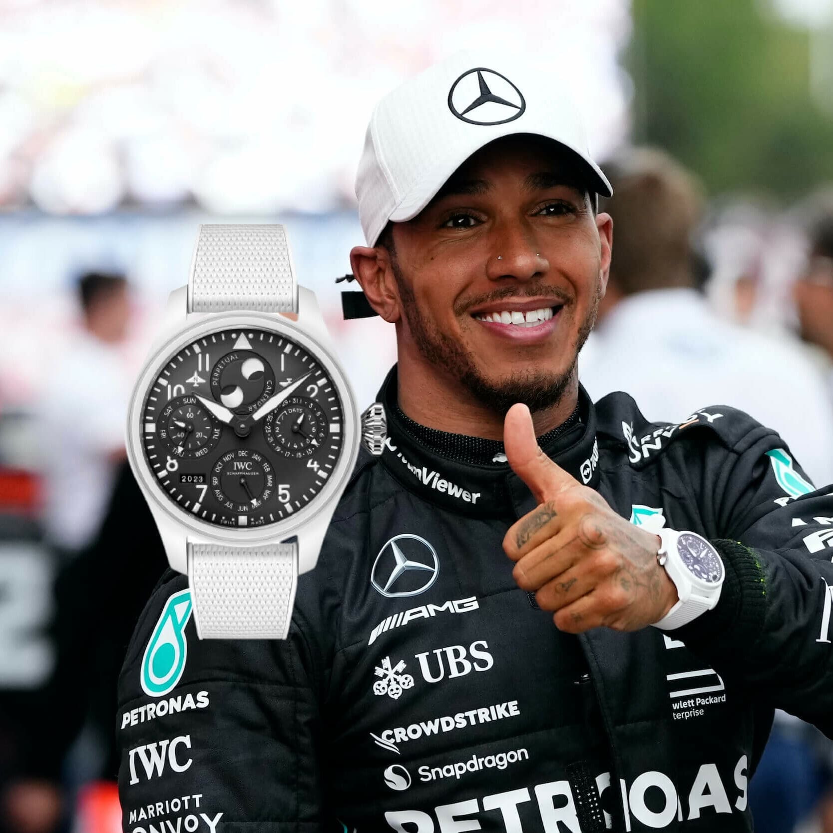 Remember that unreleased IWC Big Pilot’s Watch Perpetual Calendar Top Gun Lake Tahoe Lewis Hamilton was caught wearing? Well it is OUT NOW!