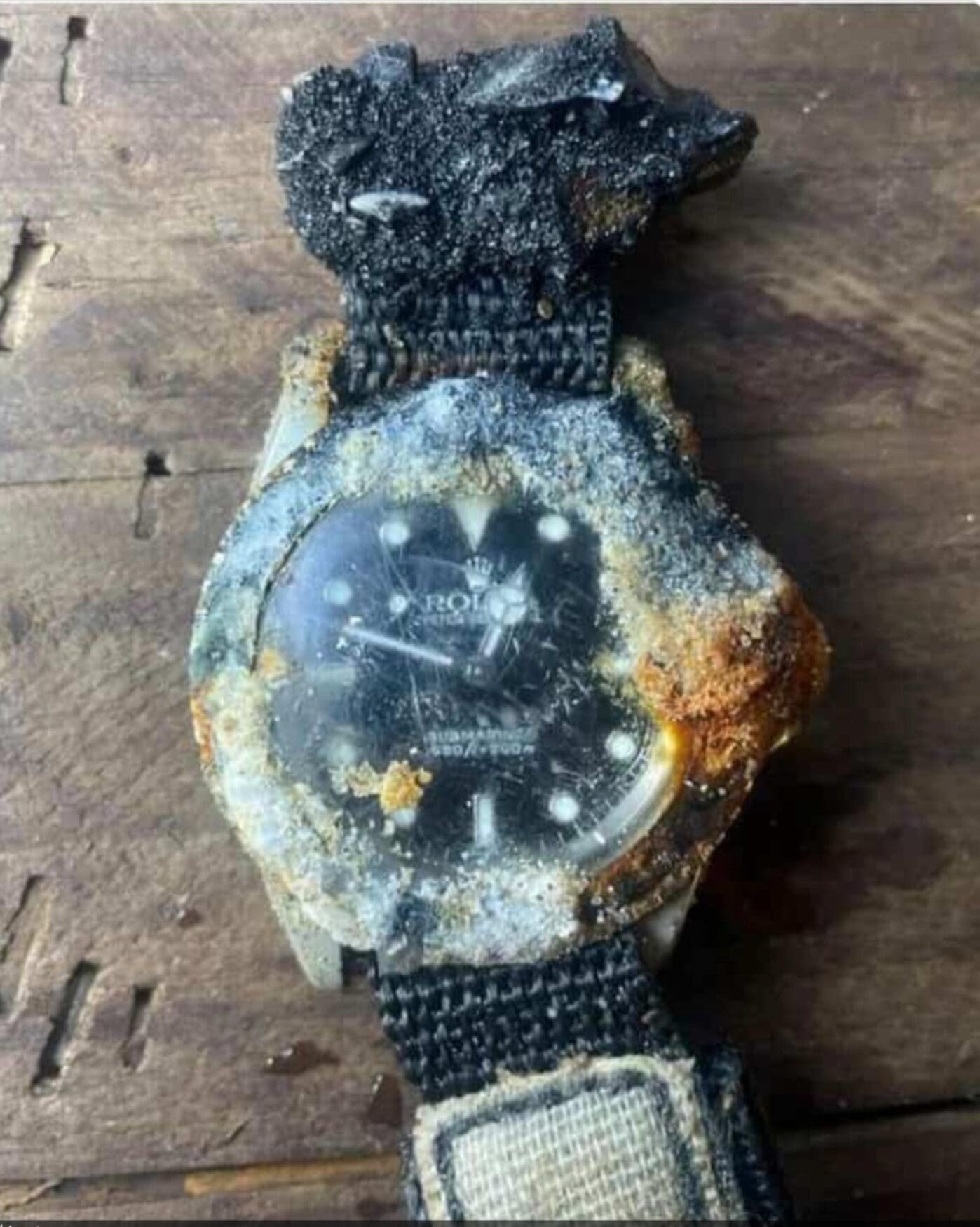 When “tropical” and “ghost bezel” don’t cut it. Describe the condition of this Rolex salvaged from the bottom of the ocean