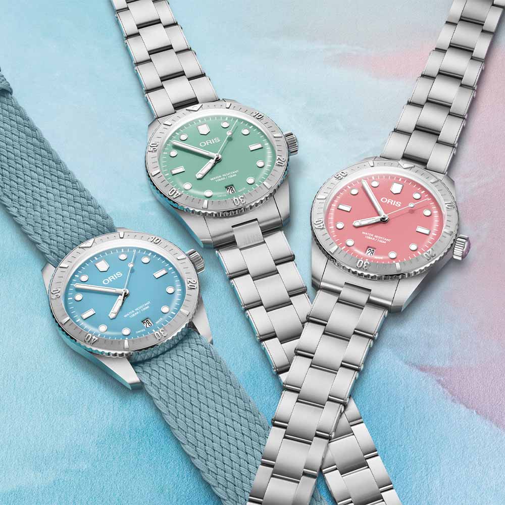 The Oris Cotton Candy Divers Sixty-Fives are finally in steel