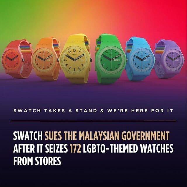 FRIDAY WIND DOWN: Swatch sues Malaysian government for seizing their Pride-themed watches from stores