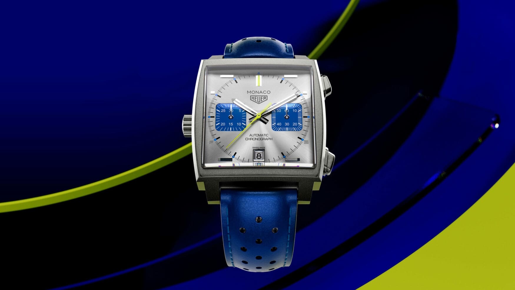 The new TAG Heuer Monaco Chronograph Racing Blue Limited Edition pays tribute to French Racing Blue