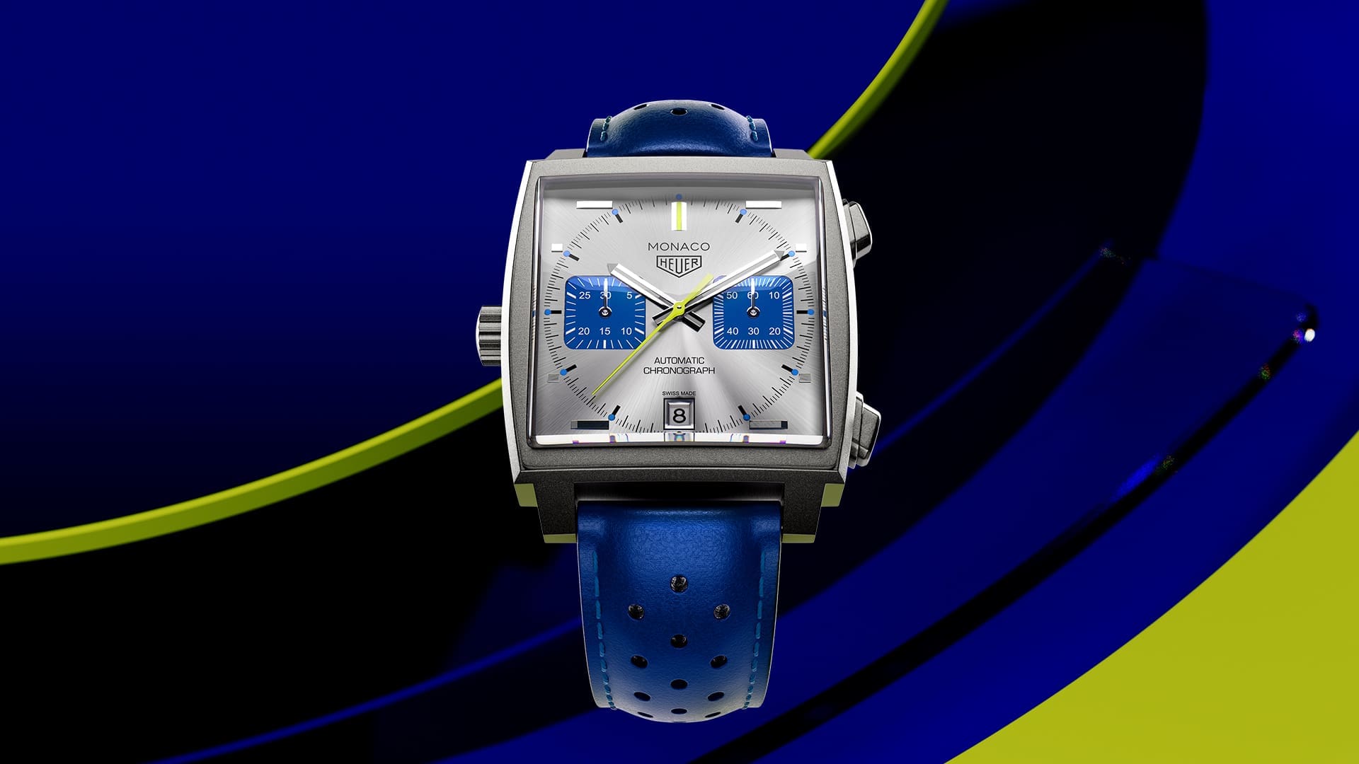 New TAG Heuer Monaco Chronograph Racing Blue L.E. TAG_Heuer_Monaco_Chronograph_Racing_Blue_TH_MRB_MainStage_SOLDIER_1920x1080