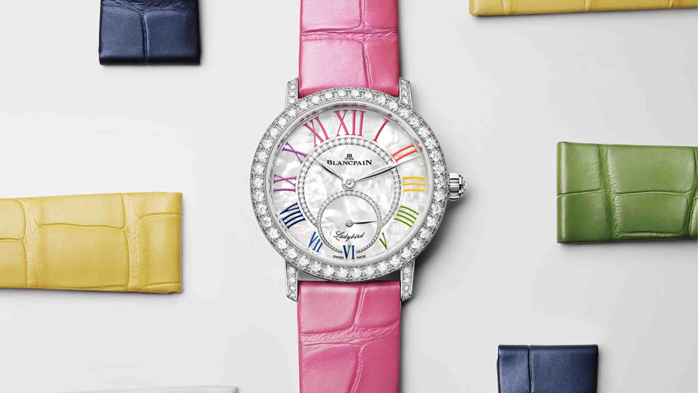 The new rainbow Blancpain Ladybird Colors offer a playful sense of glamour with a 100-hour power reserve