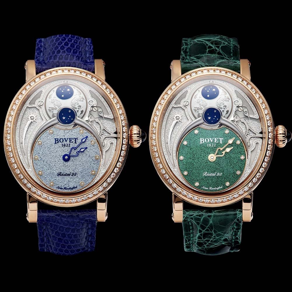 The new Bovet 1822 Récital 23 in green and blue is a visual extravaganza for the wrist