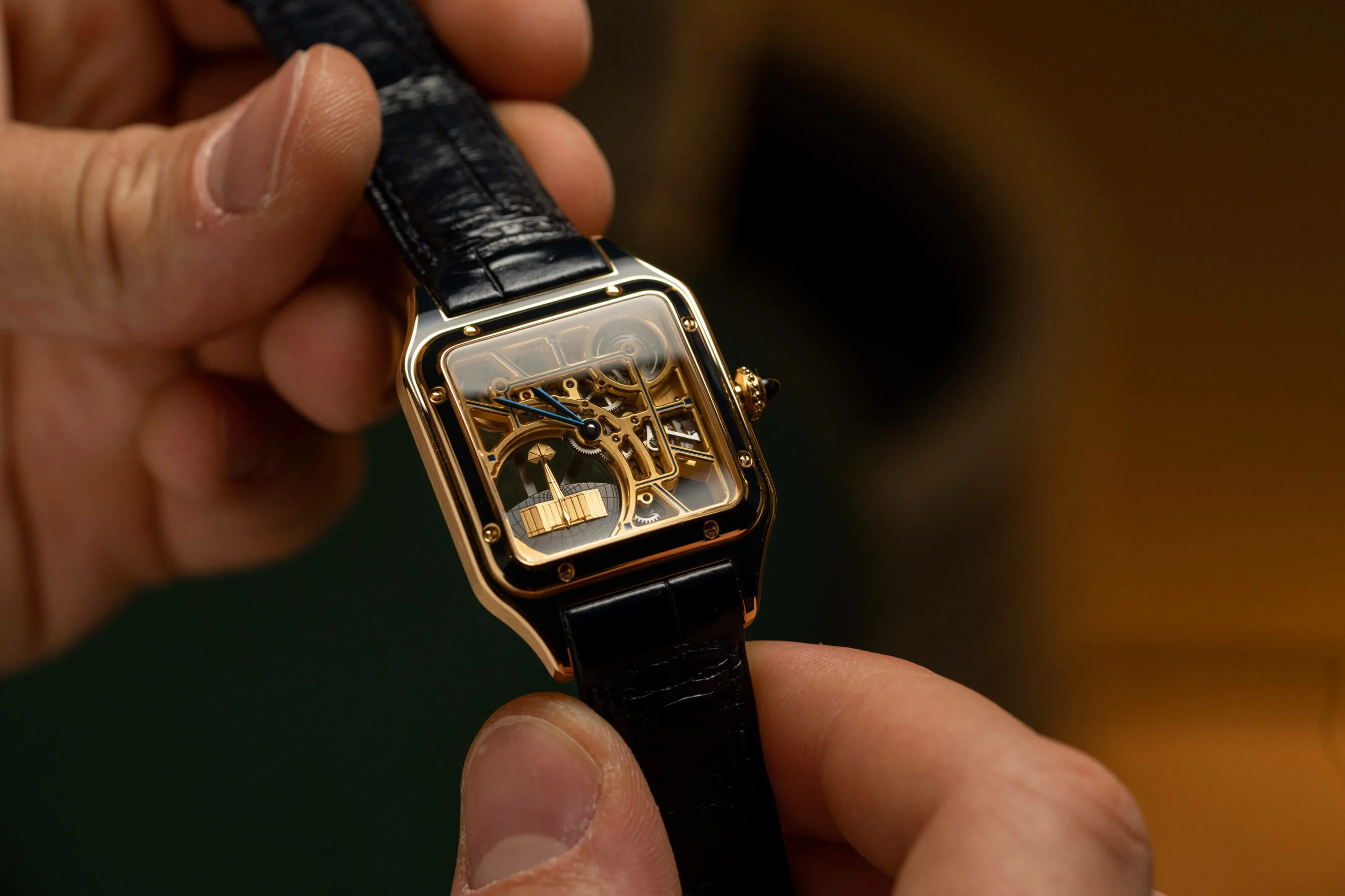 HANDS ON The Cartier Santos Dumont Skeleton Micro Rotor once