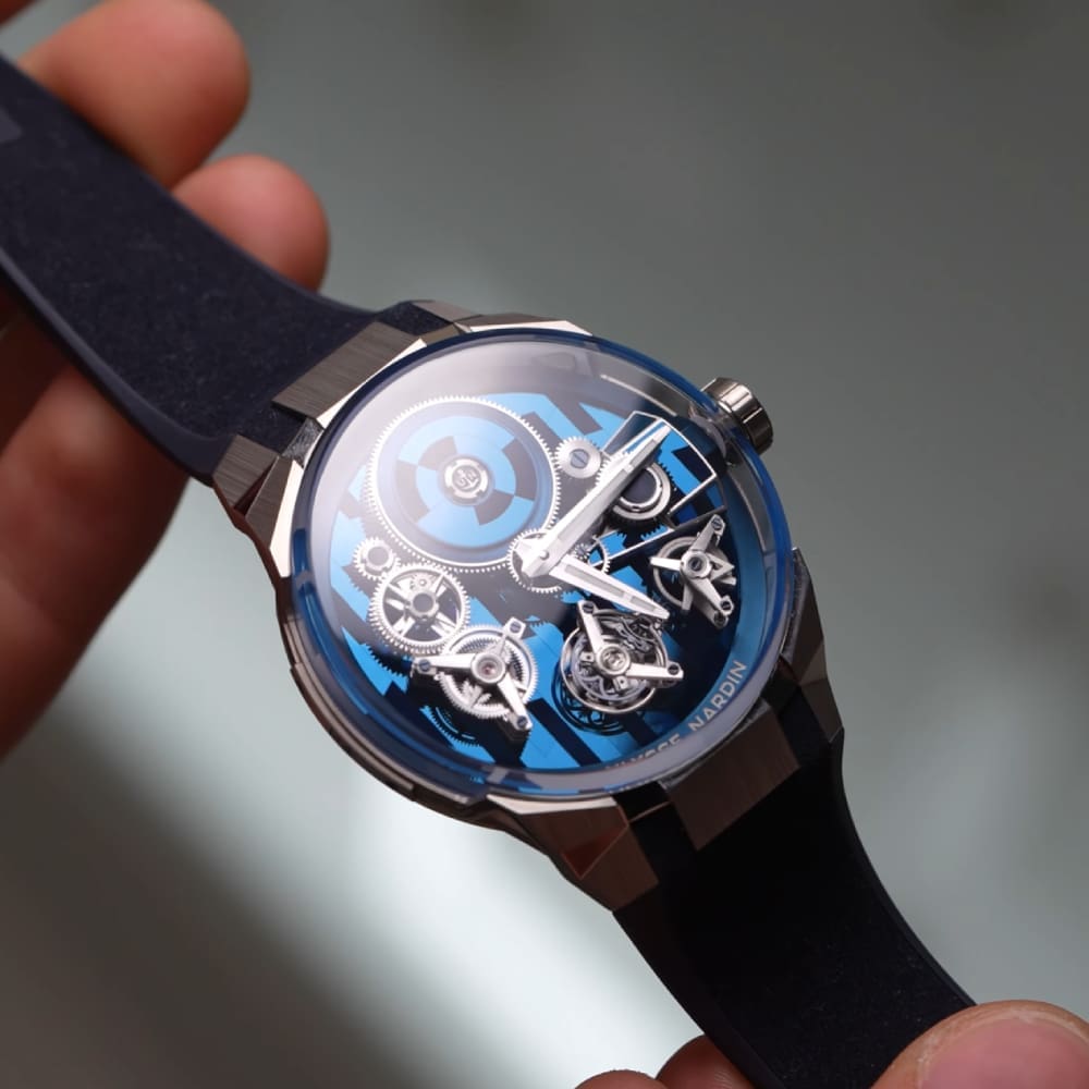 The Ulysse Nardin Blast Free Wheel Marquetry is the ultimate tribute to silicon