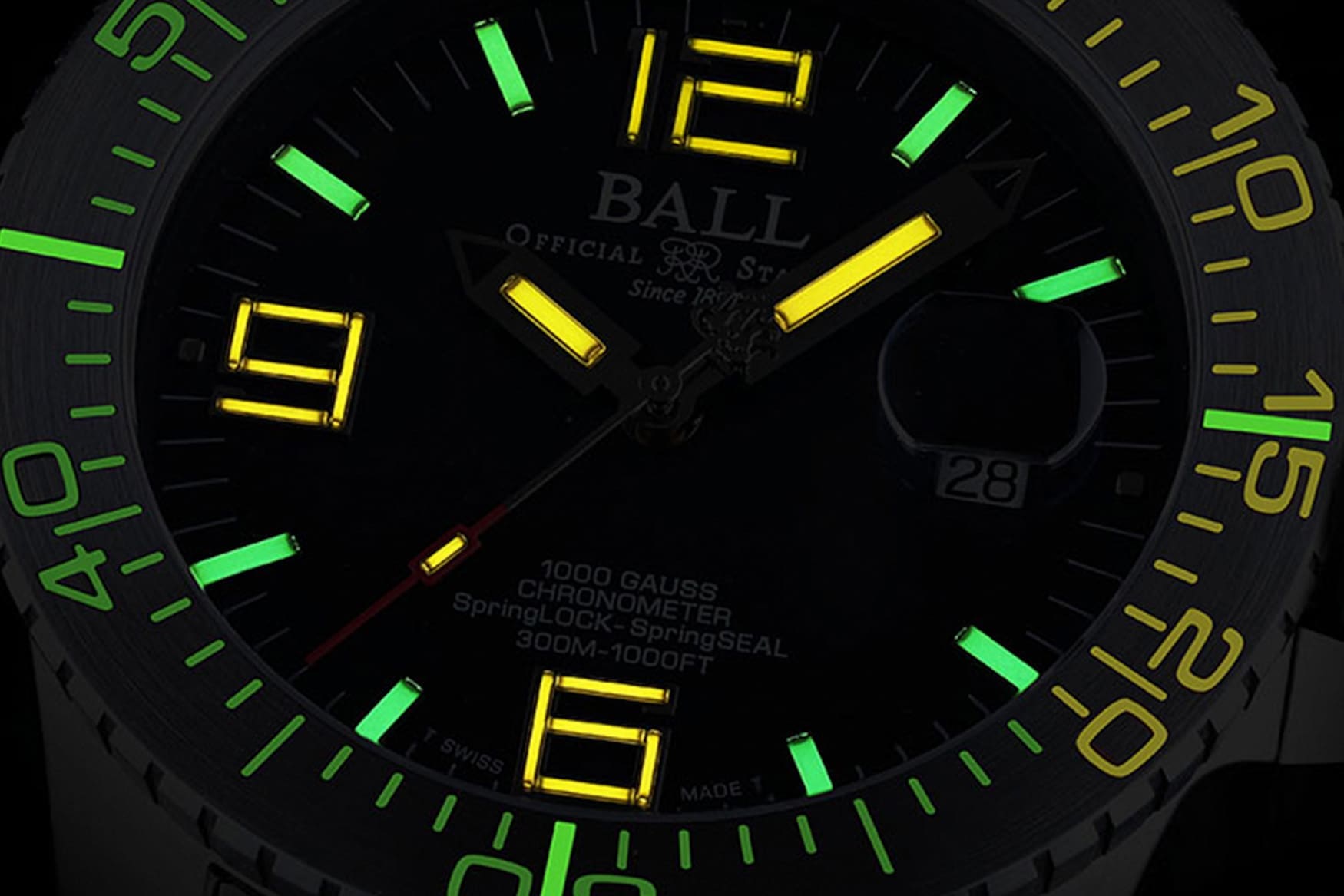 Ball engineer hydrocarbon eod dial lume
