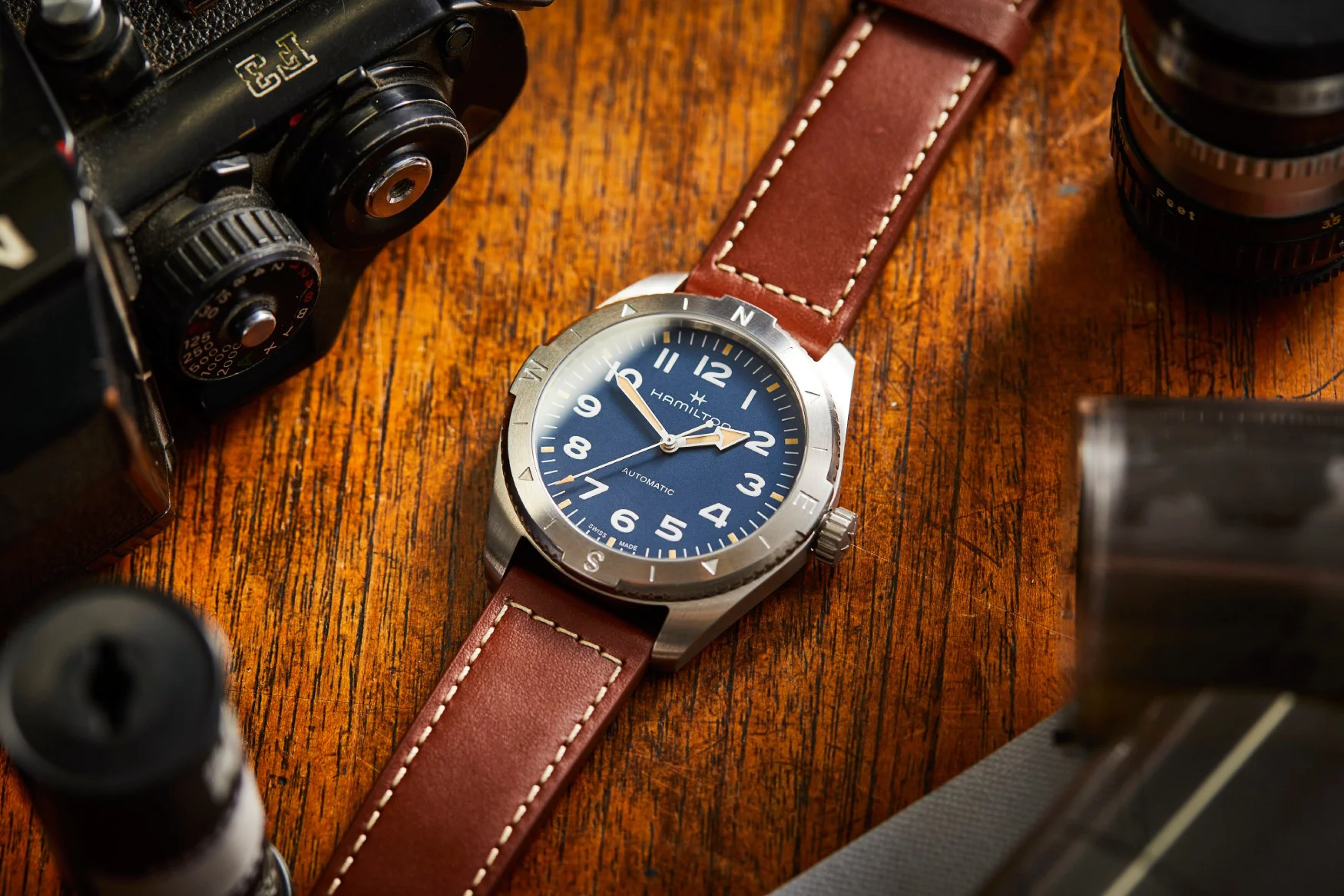 Hamilton khaki field on sale blue dial automatic