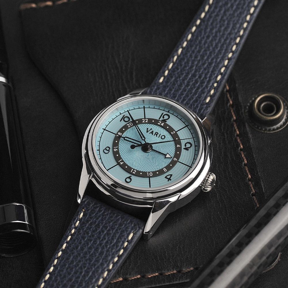 The Vario Empire True GMT is an Art Deco-inspired travel watch for design purists