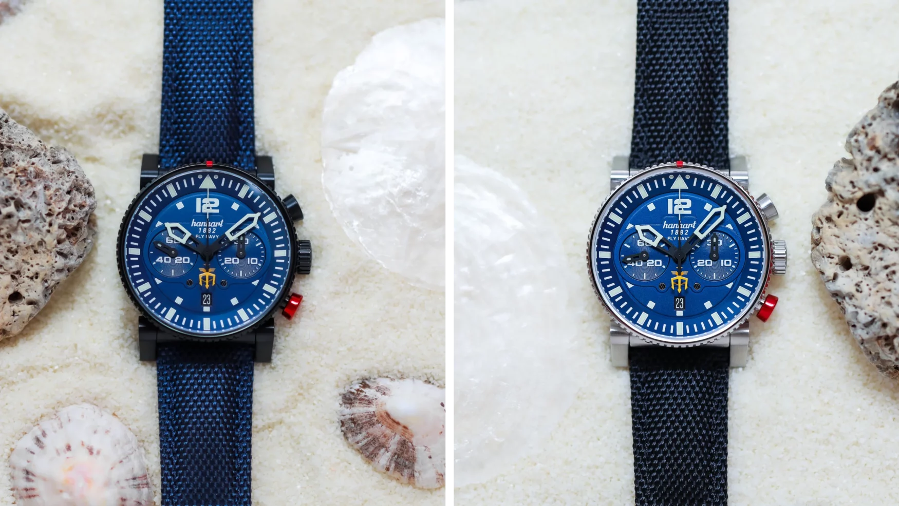 The Hanhart Primus Fly Navy brings back articulating lugs and imposing dimensions