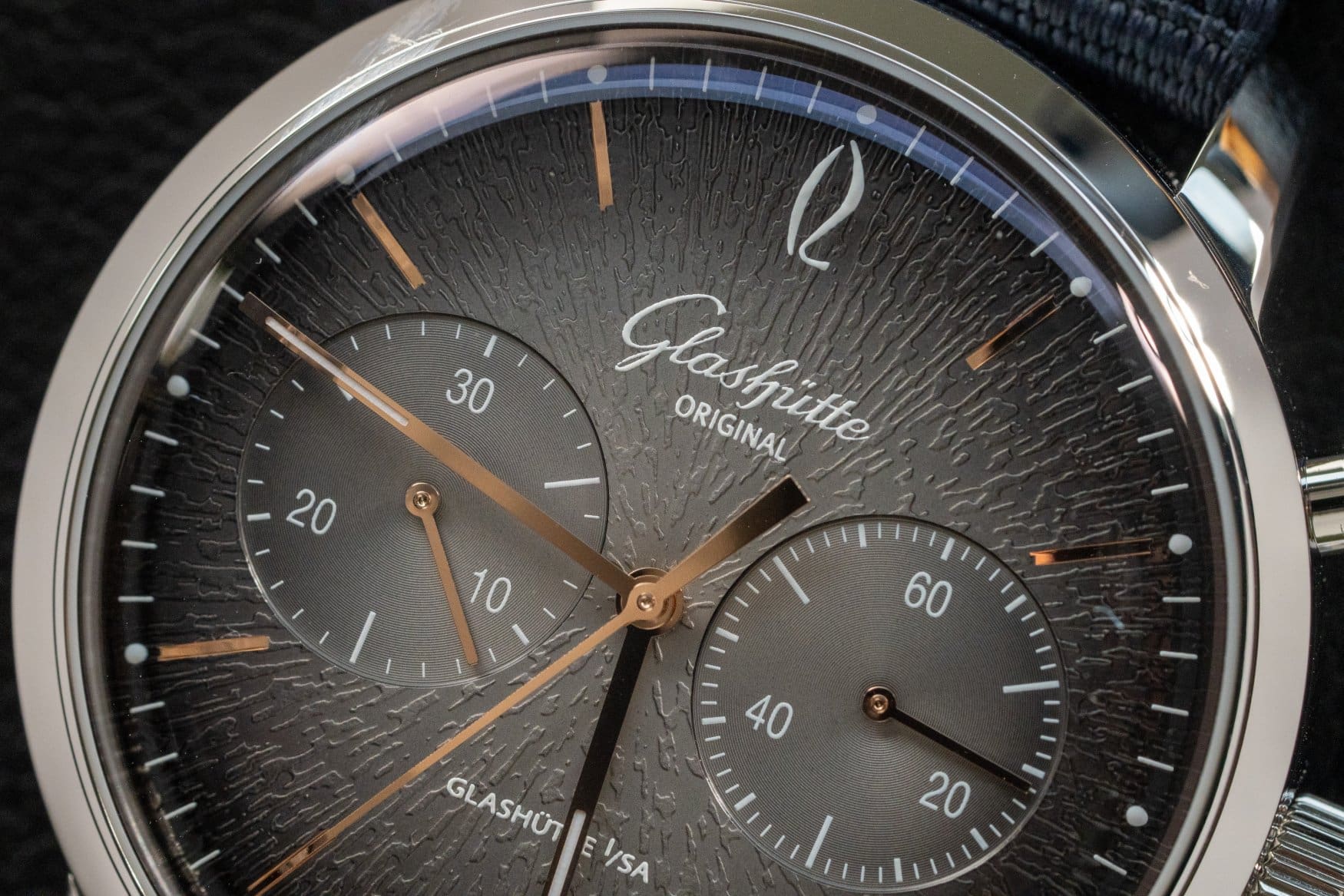 glashutte original sixties chronograph annual edition 2023 dial close up 2