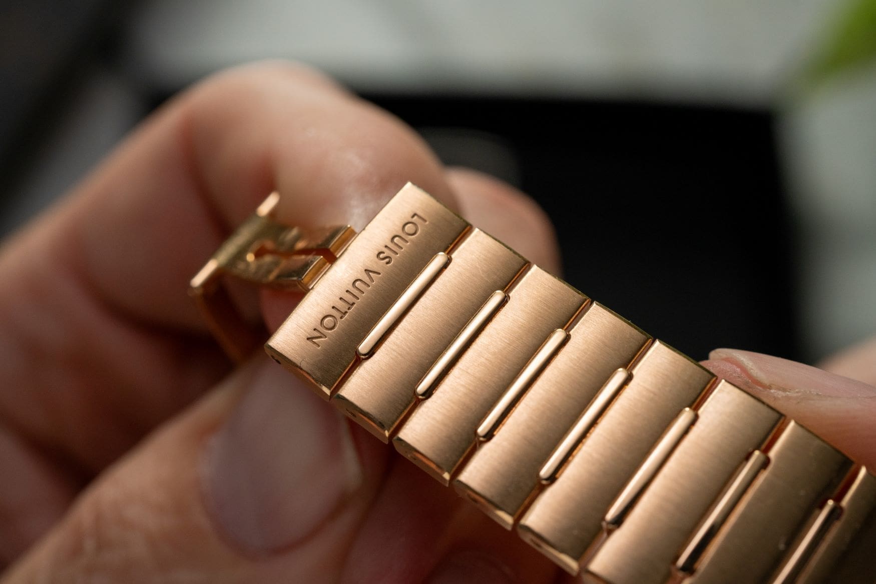 lv tambour gold bracelet closeup