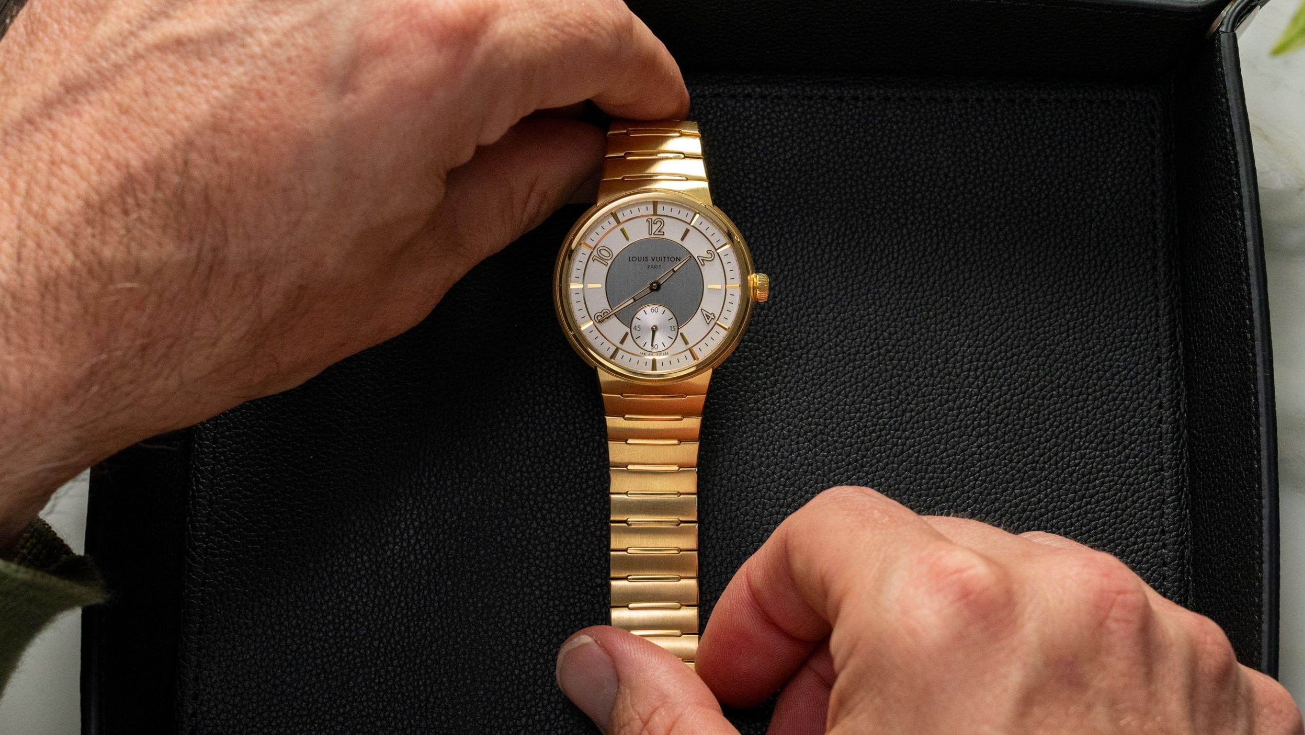 The new Louis Vuitton Tambour shines brightest in gold