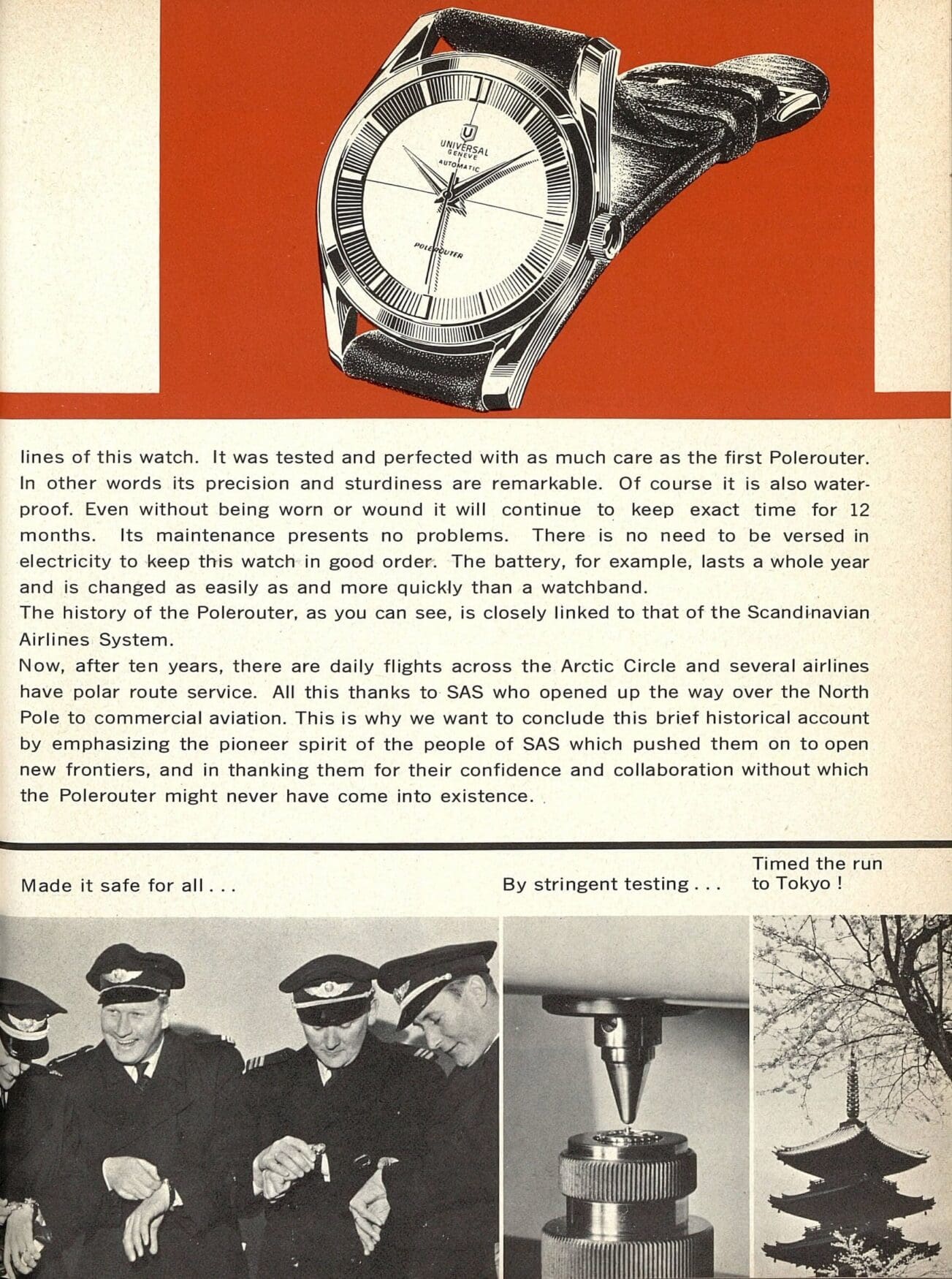 Breitling Universal Geneve 01 Article about the Universal Geneve Polerouter published in Europa Star in 1965