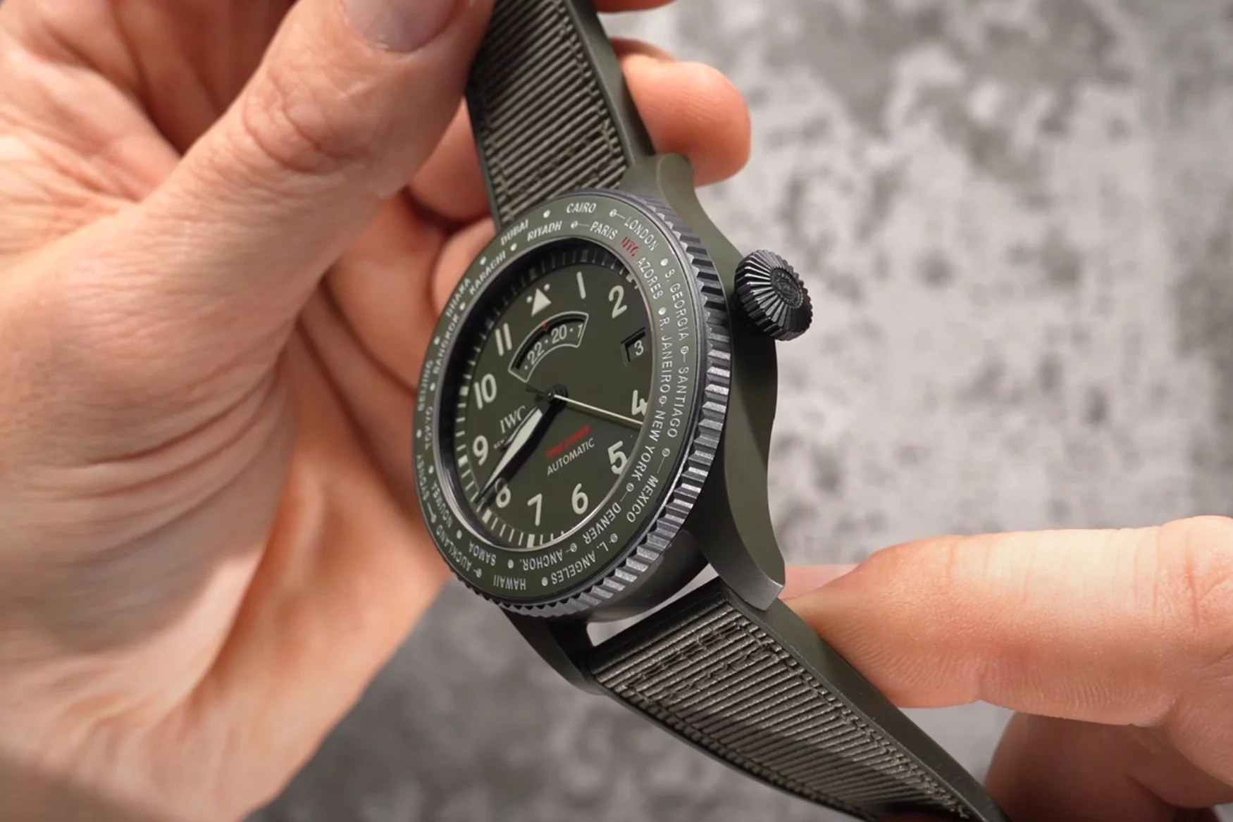 IWC Pilot's Watch Pilot's Watch Timezoner TOP GUN Woodland IW395601 |  Feldmar Watch Co.