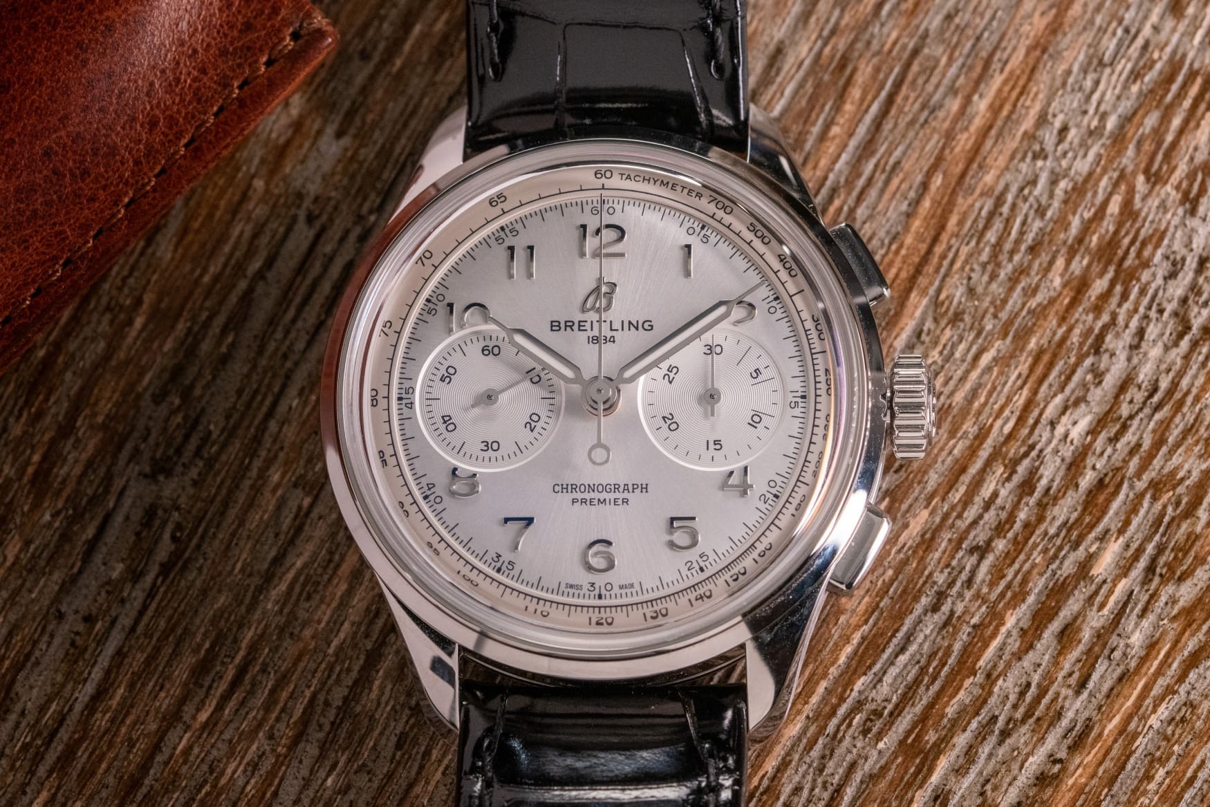 breitling premier b09 chronograph silver dial