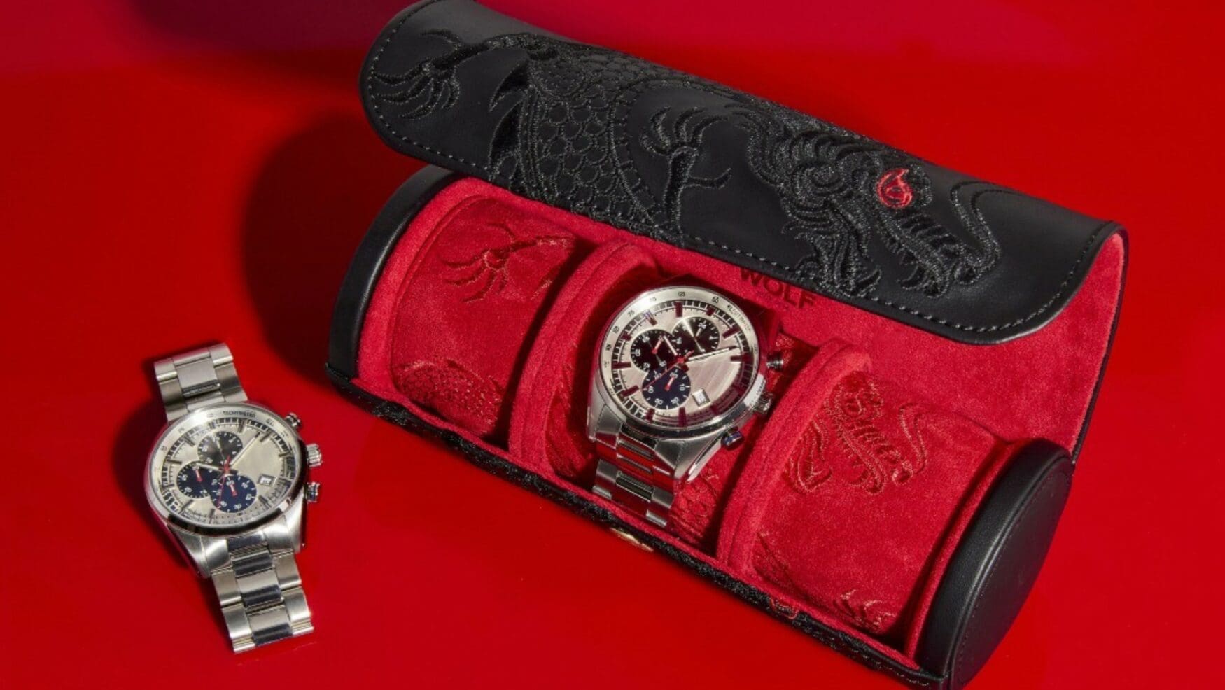 Protect your watches this Lunar New Year with the Wolf Year of the Dragon Triple Watch Roll
